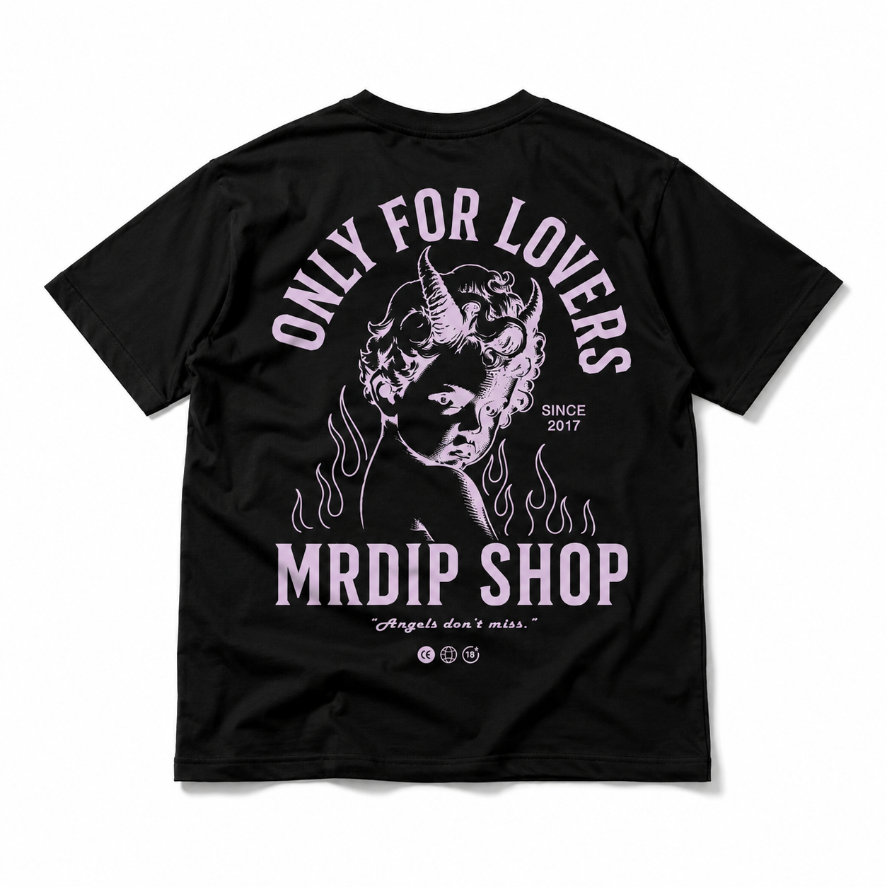 MRDIP - TEE ONLY FOR LOVERS - NERO/ROSA