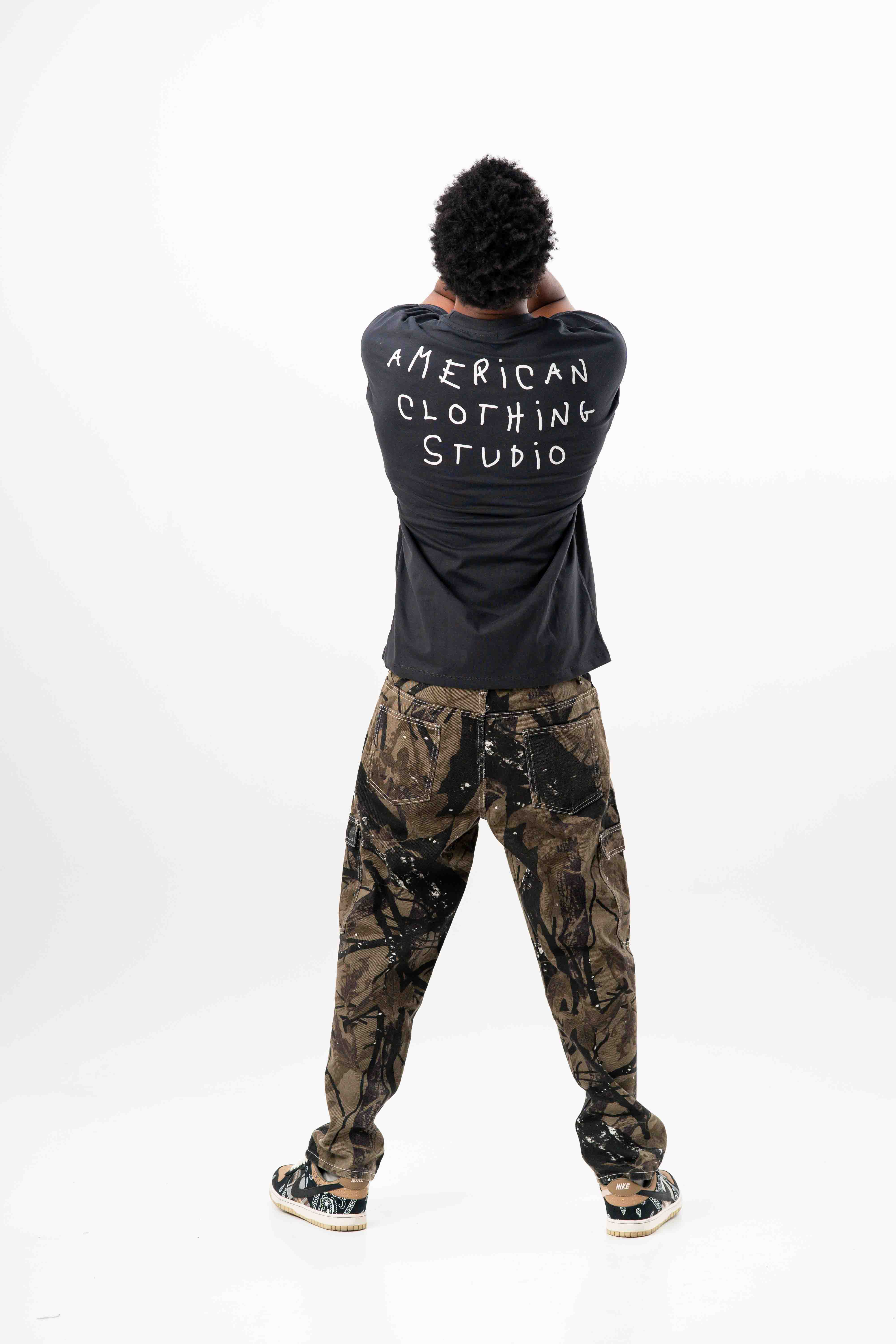 AMERICAN CLOTHING STUDIO - T-SHIRT HANGOVER LOGO - PIOMBO