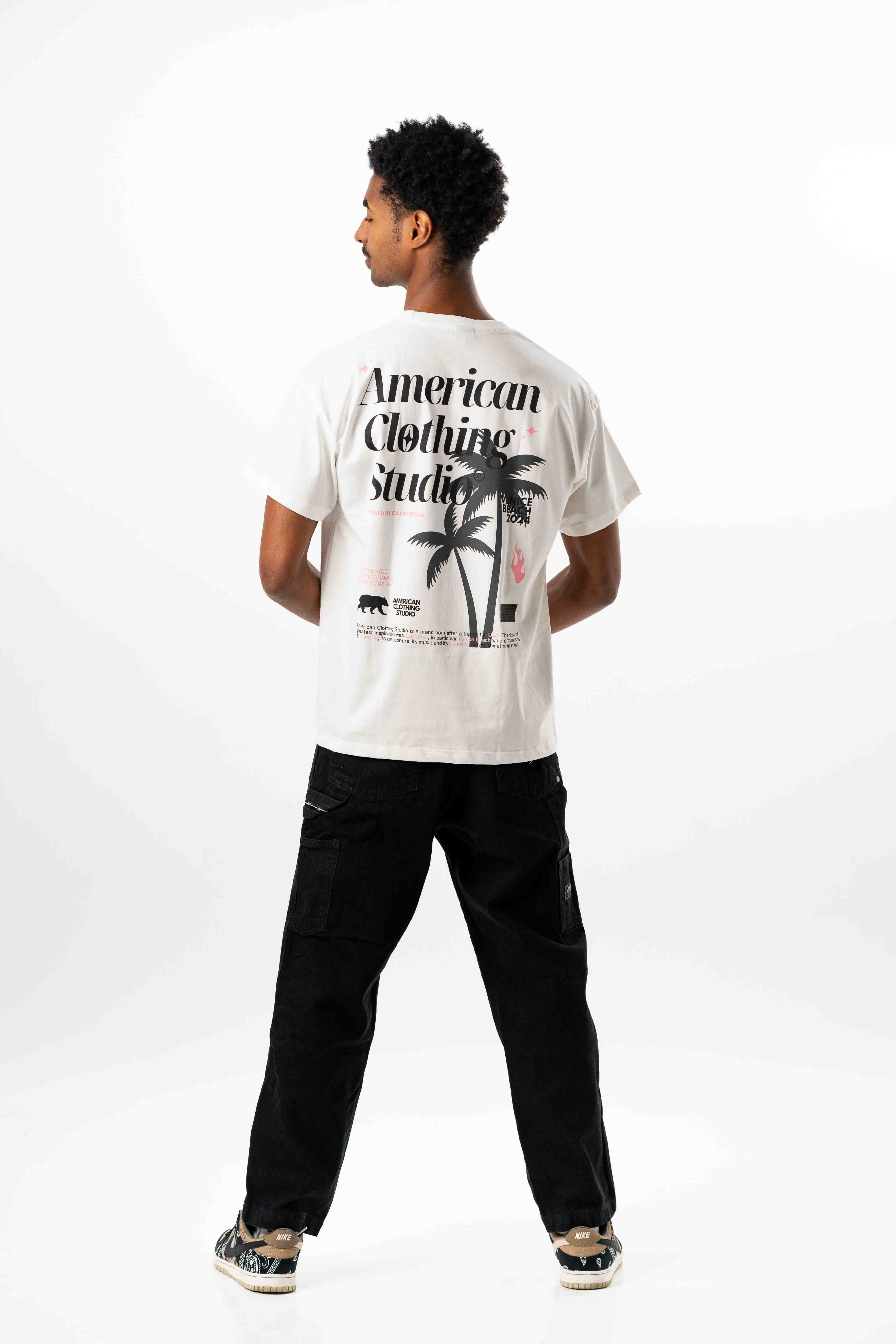 AMERICAN CLOTHING STUDIO - T-SHIRT VENICE BEACH - PANNA
