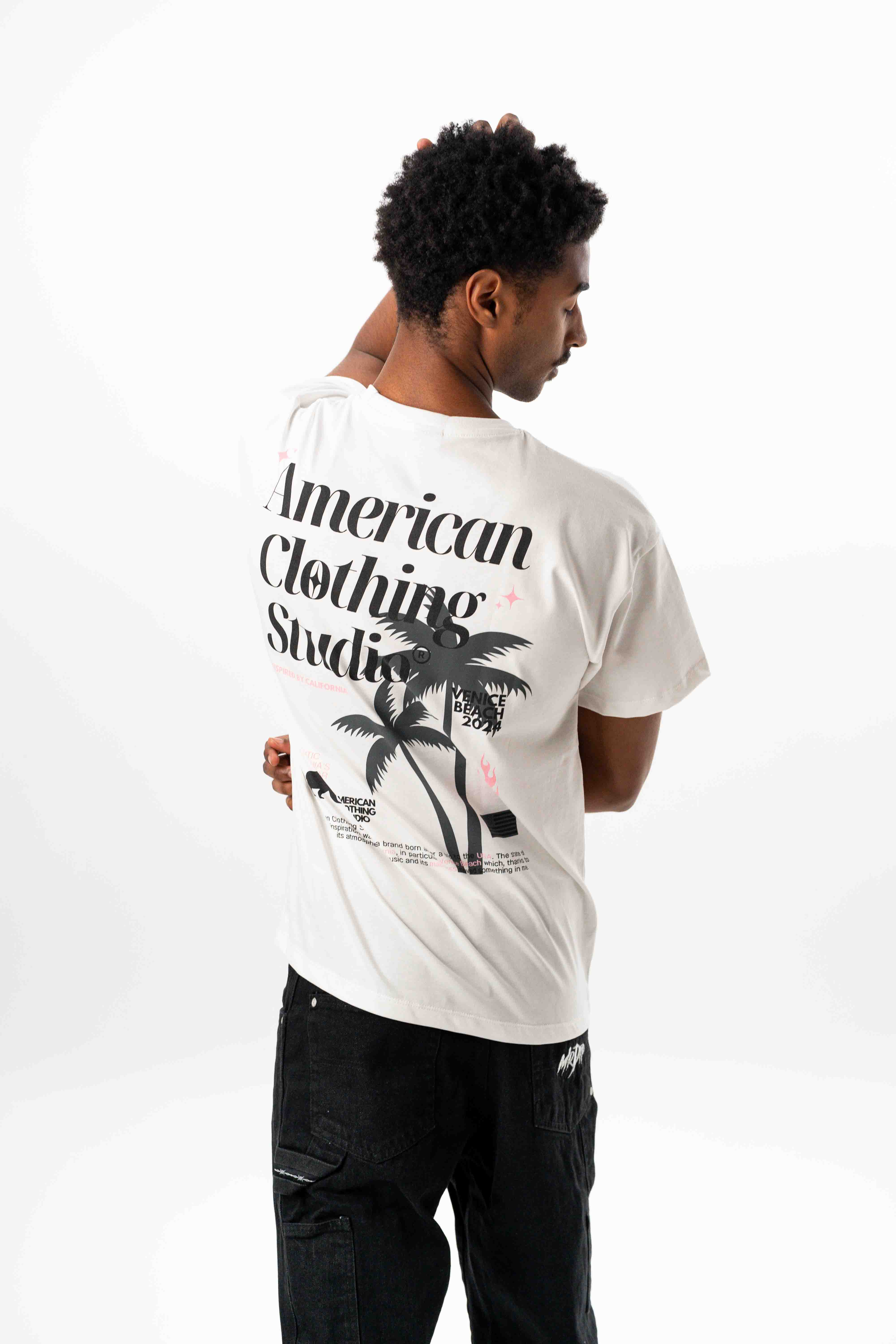 AMERICAN CLOTHING STUDIO - T-SHIRT VENICE BEACH - PANNA