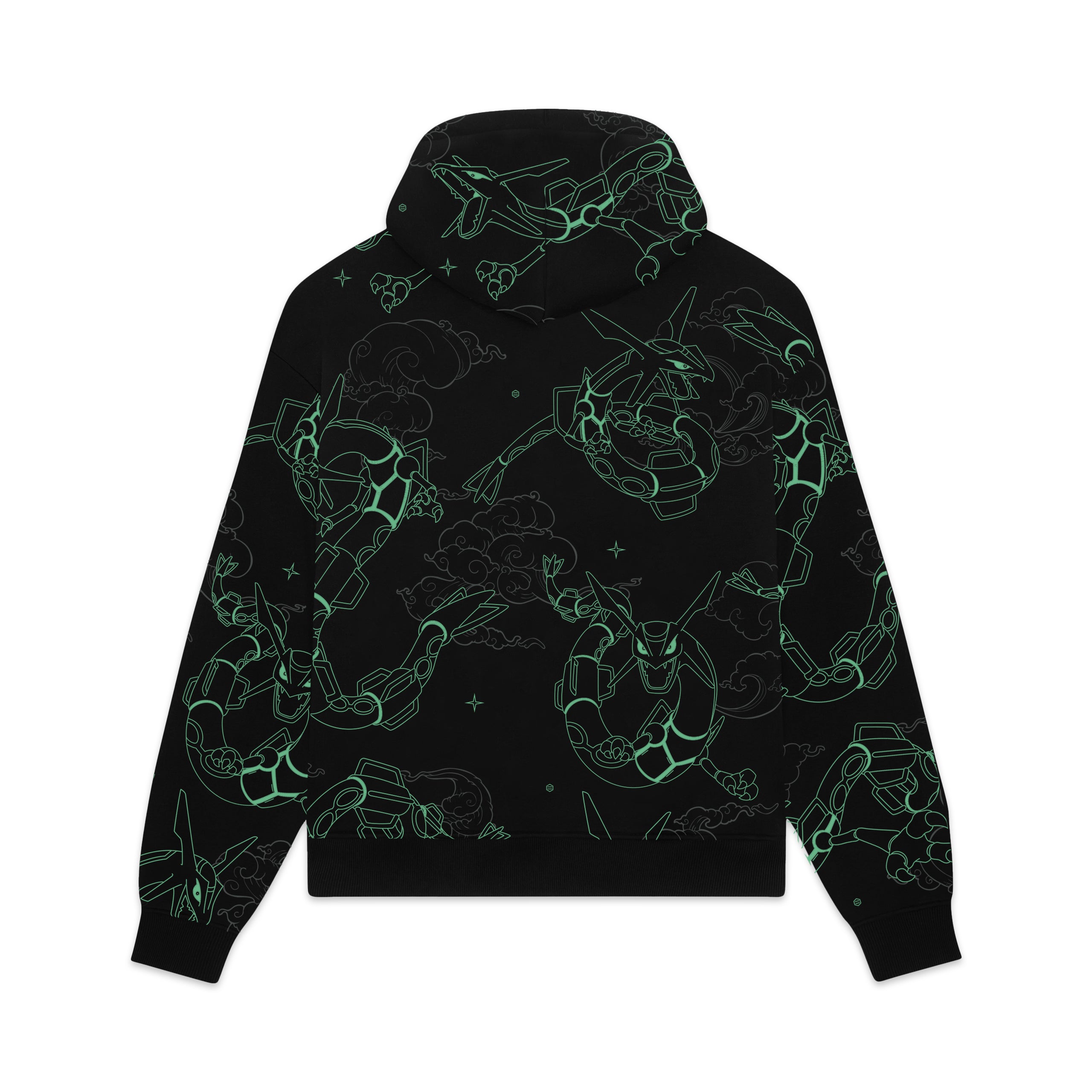 DOLLY NOIRE - HOODIE RAYQUAZA PATTERN - NERO