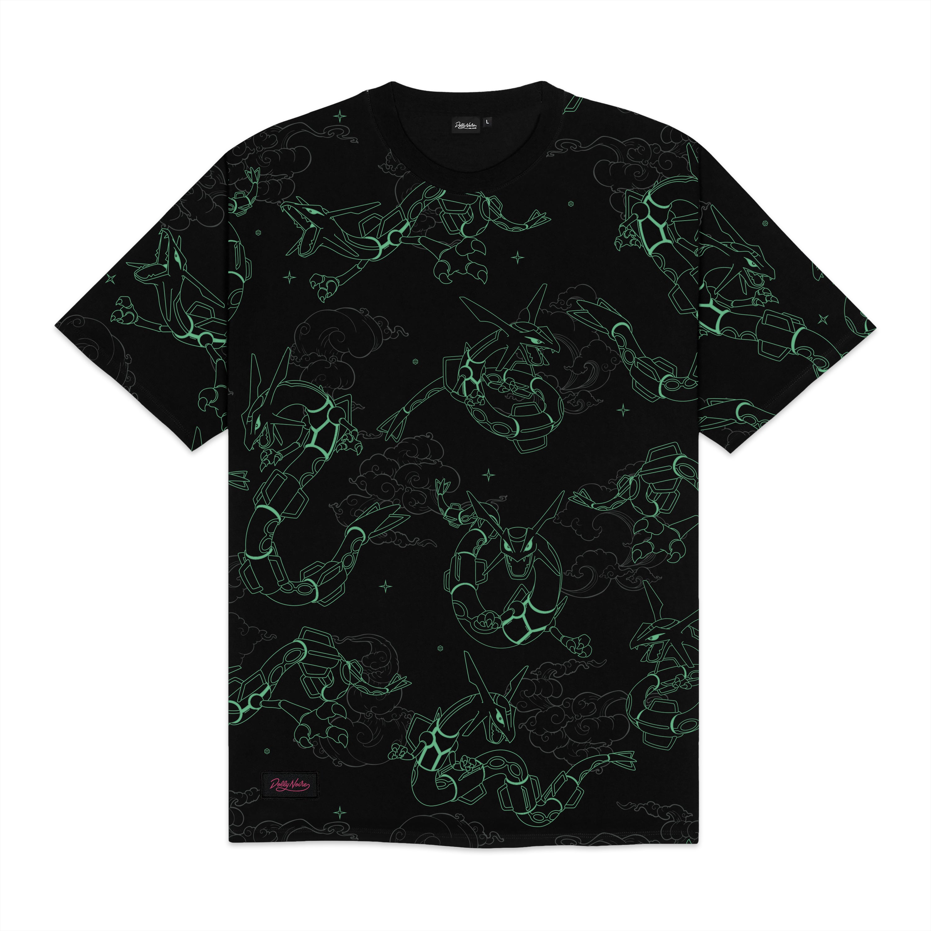 DOLLY NOIRE - T-SHIRT RAYQUAZA PATTERN - NERO