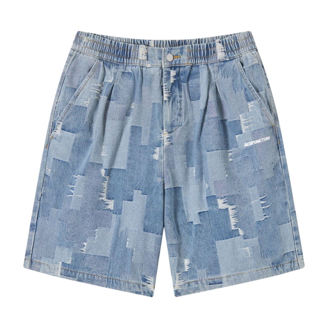 ACUPUNCTURE - SHORTS DENIM WORK PATCH - BLU