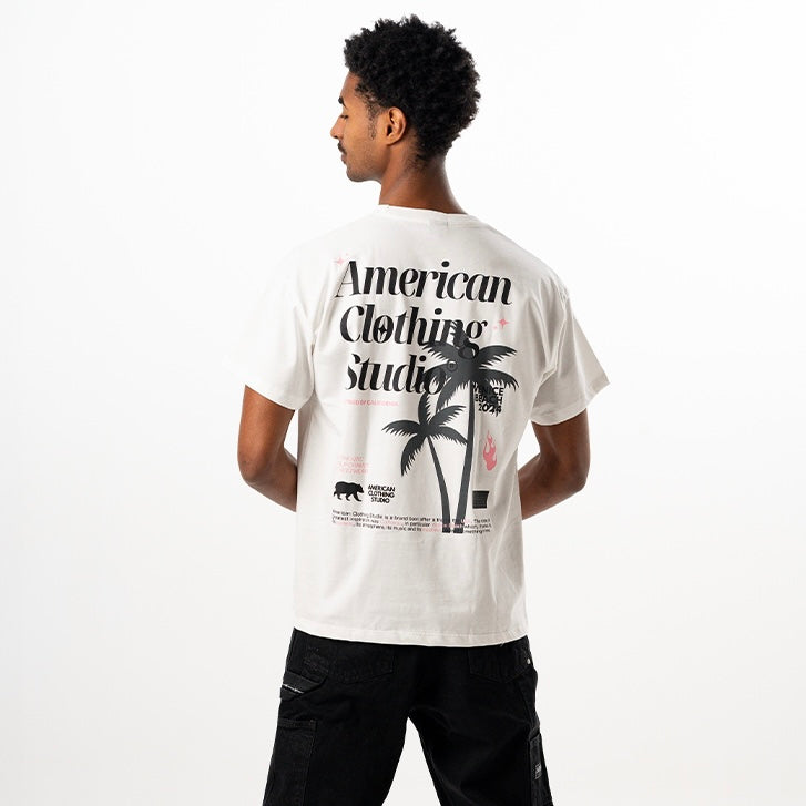 AMERICAN CLOTHING STUDIO - T-SHIRT VENICE BEACH - PANNA