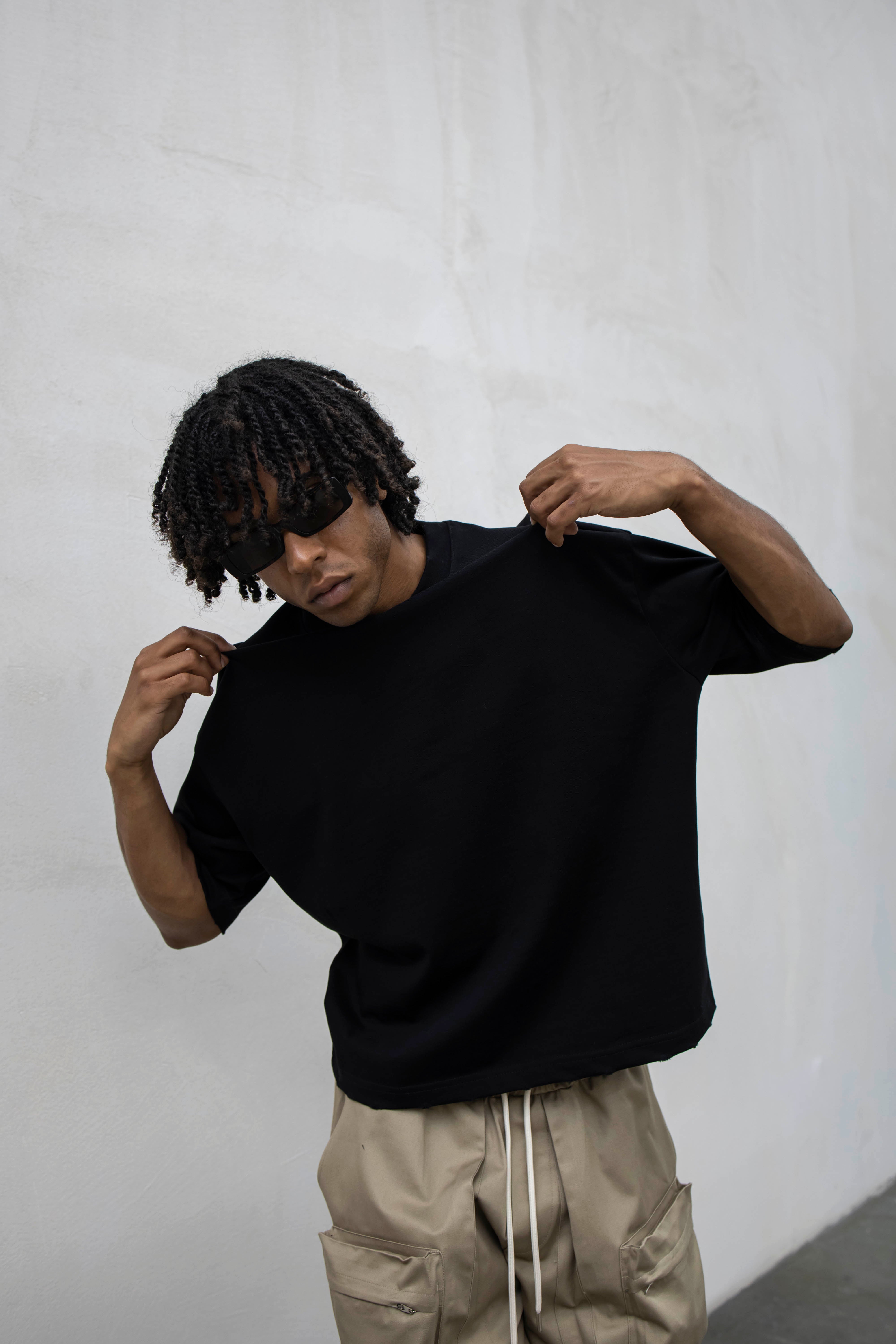PRESENT - T-SHIRT BASIC CROP - NERO