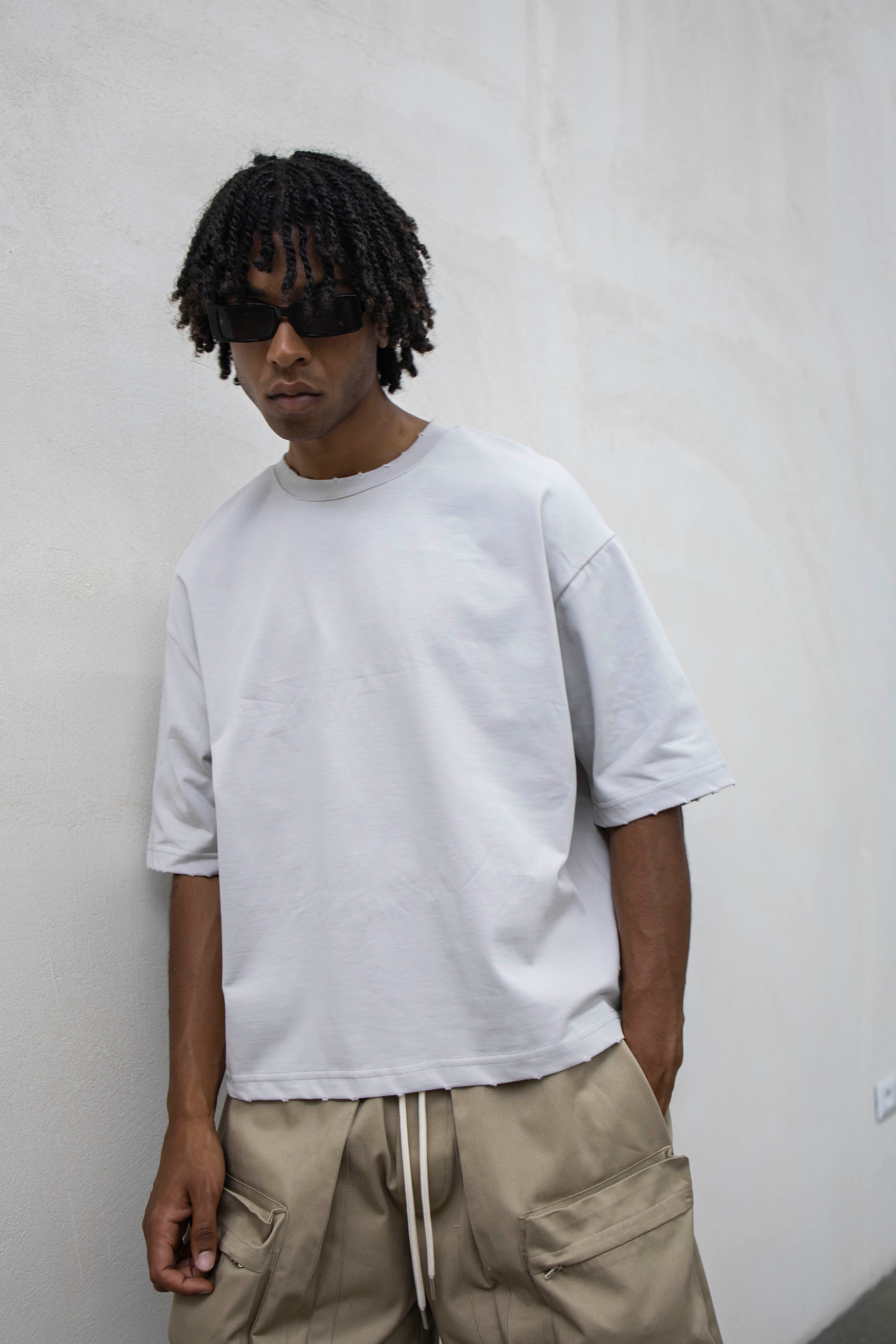 PRESENT - T-SHIRT BASIC CROP - PERLA