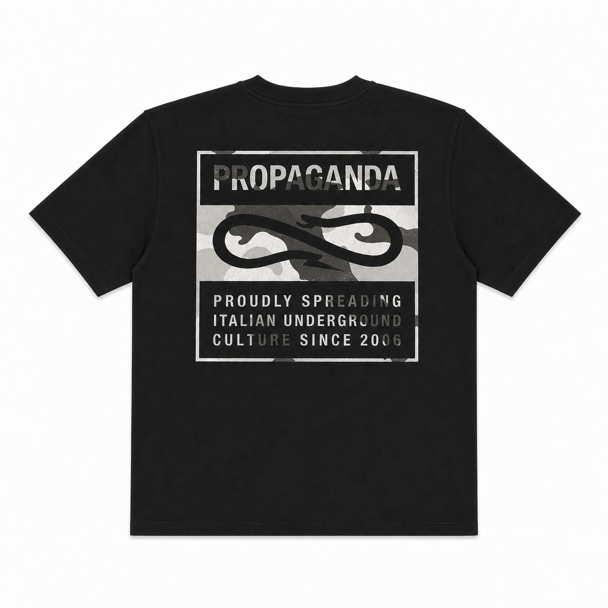 PROPAGANDA - TEE LABEL CAMO - NERO