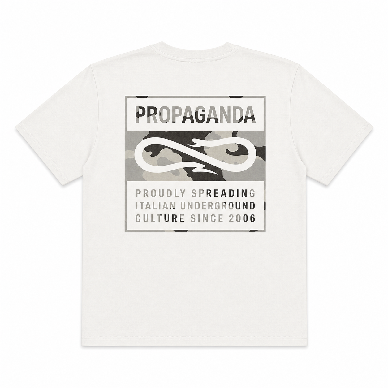 PROPAGANDA - TEE LABEL CAMO - BIANCO