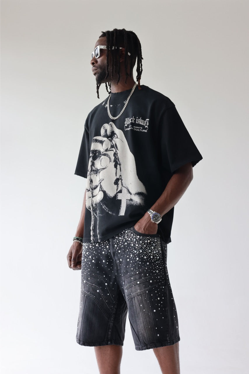 BLACK ISLAND - Tee Washed Graphic Over - NERO