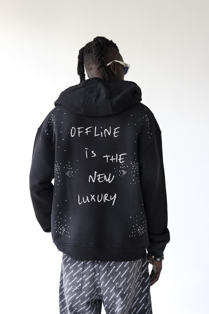 BLACK ISLAND - Zip Offline Luxury Distressed - NERO