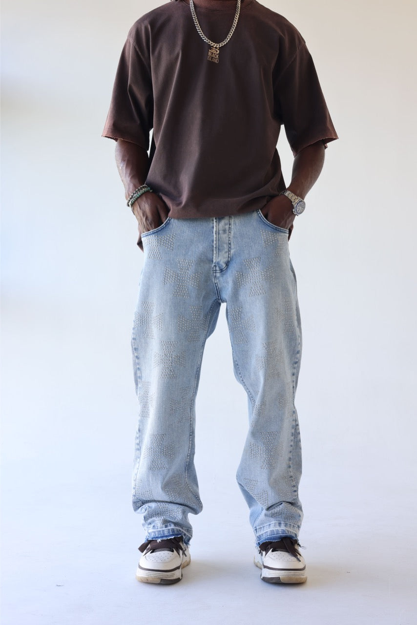 BLACK ISLAND - Jeans Cross Crystal Baggy - JEANS