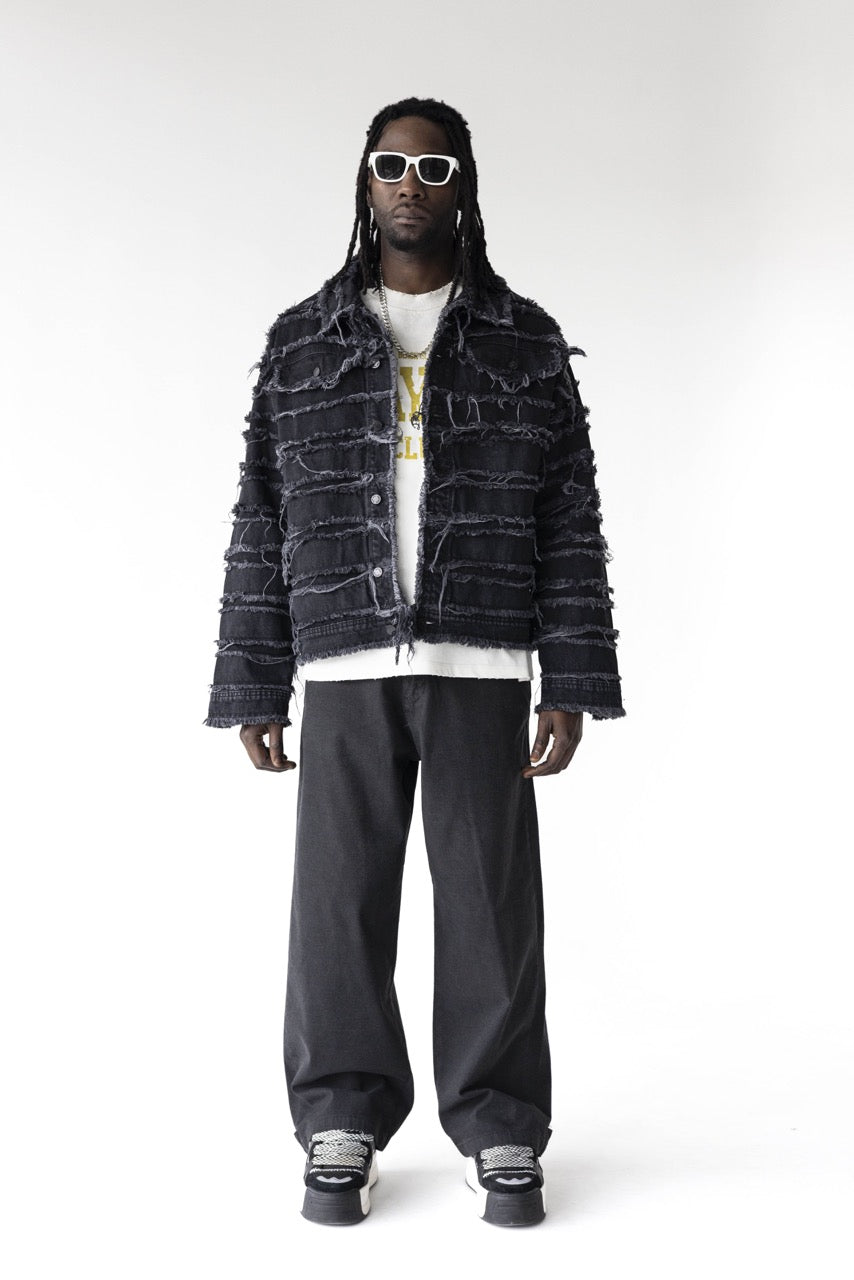 BLACK ISLAND - Jkt Black Distressed Over - NERO