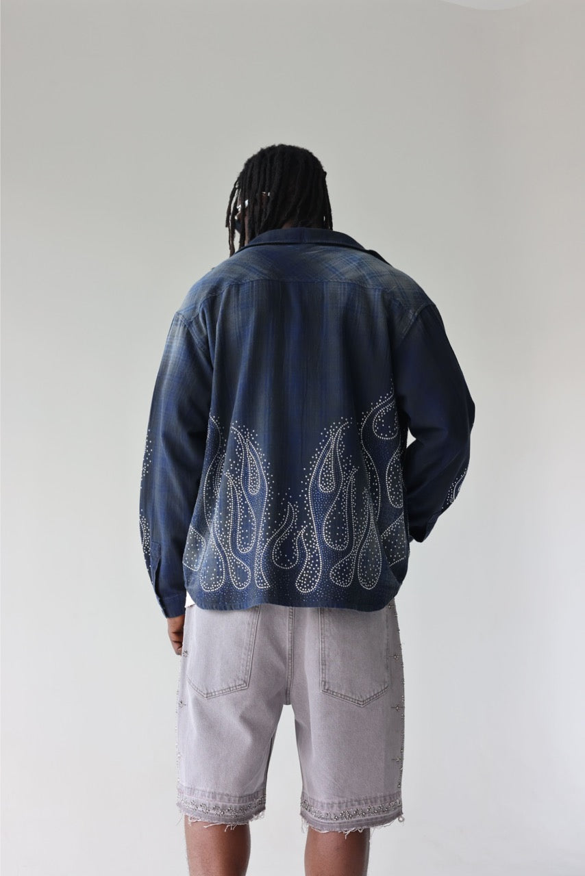 BLACK ISLAND - Jkt Rhinestone Pattern Over - BLU