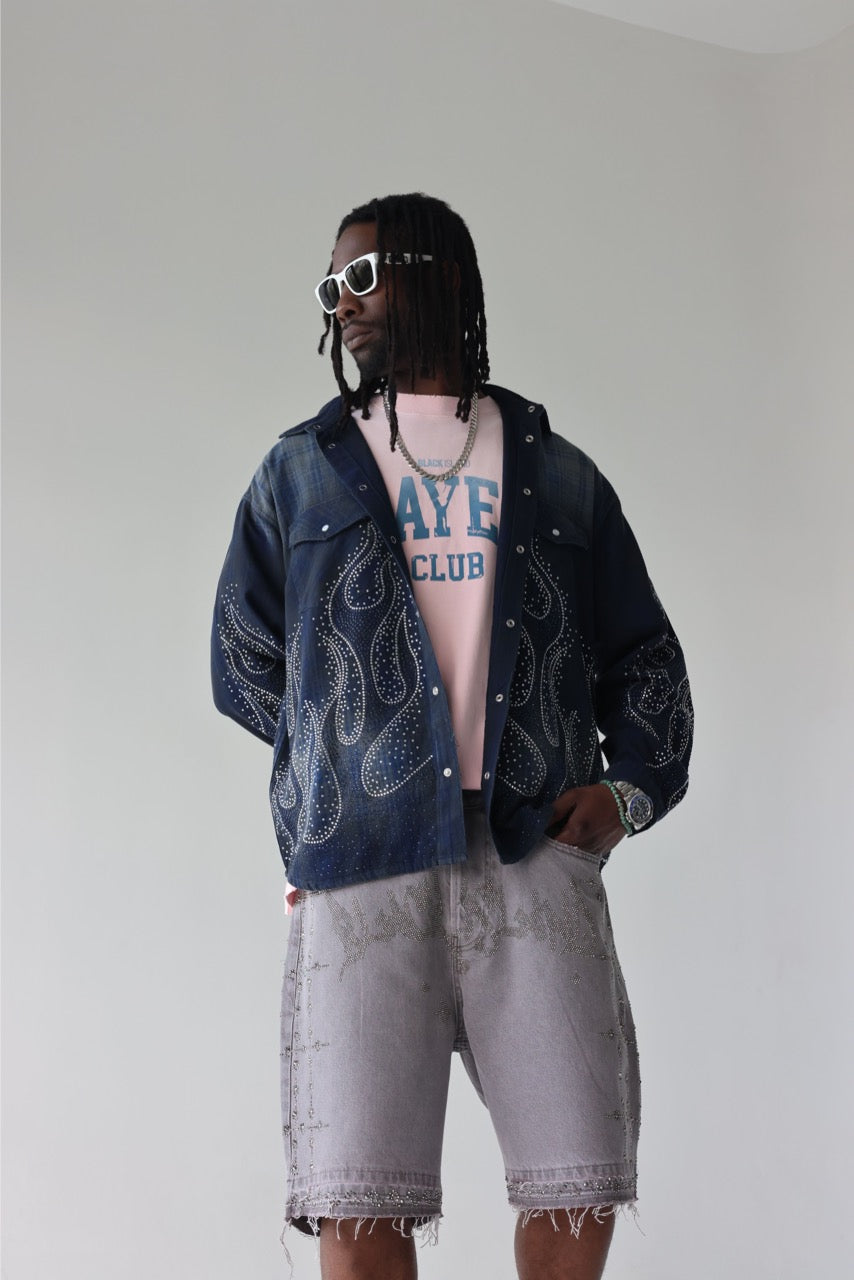 BLACK ISLAND - Jkt Rhinestone Pattern Over - BLU
