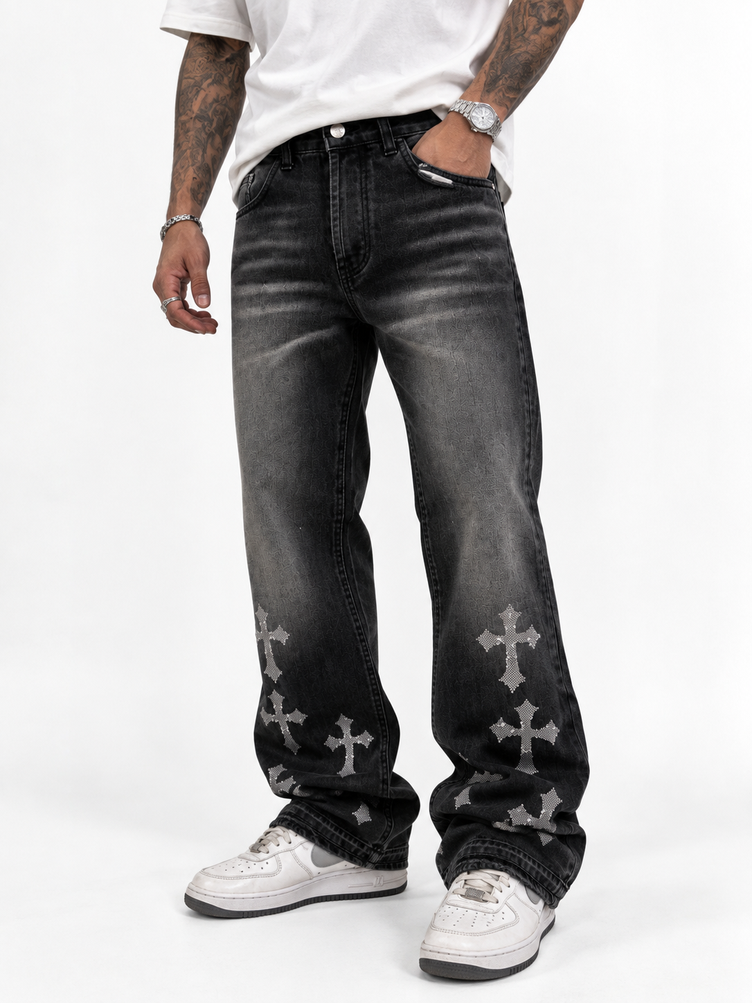 NO BRAND - JEANS 5008 - NERO