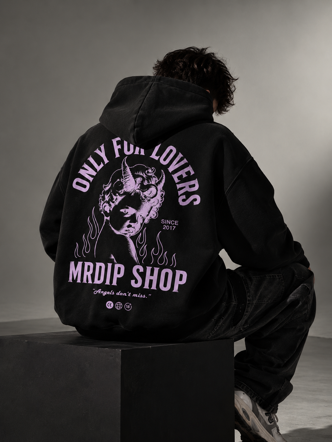 MRDIP - ZIP ONLY FOR LOVERS - NERO/ROSA