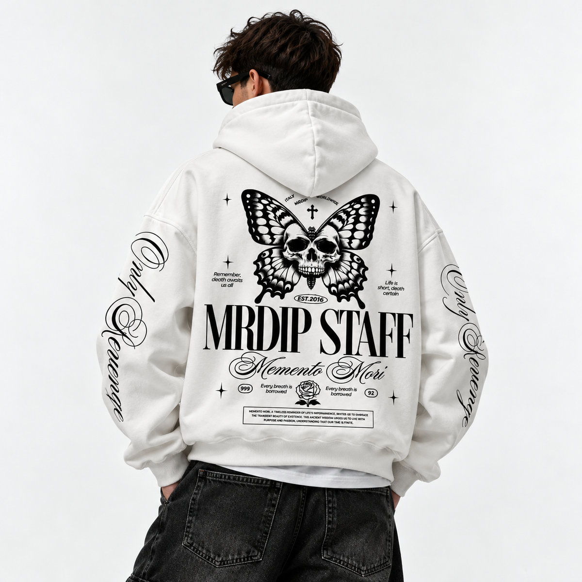 MRDIP - HOODIE STAFF - BIANCO