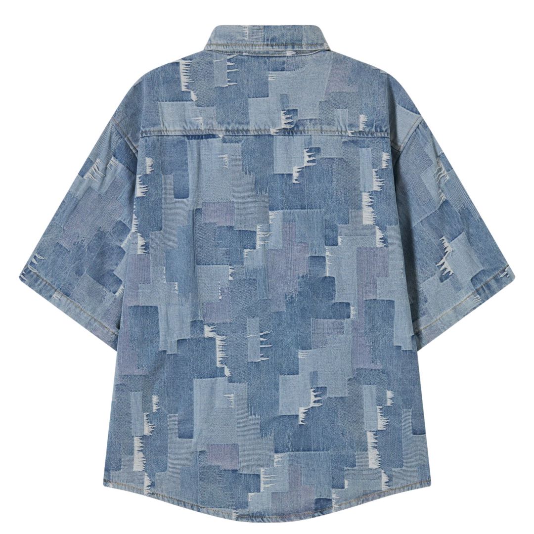 ACUPUNCTURE - SHIRT BOXY DENIM - BLU