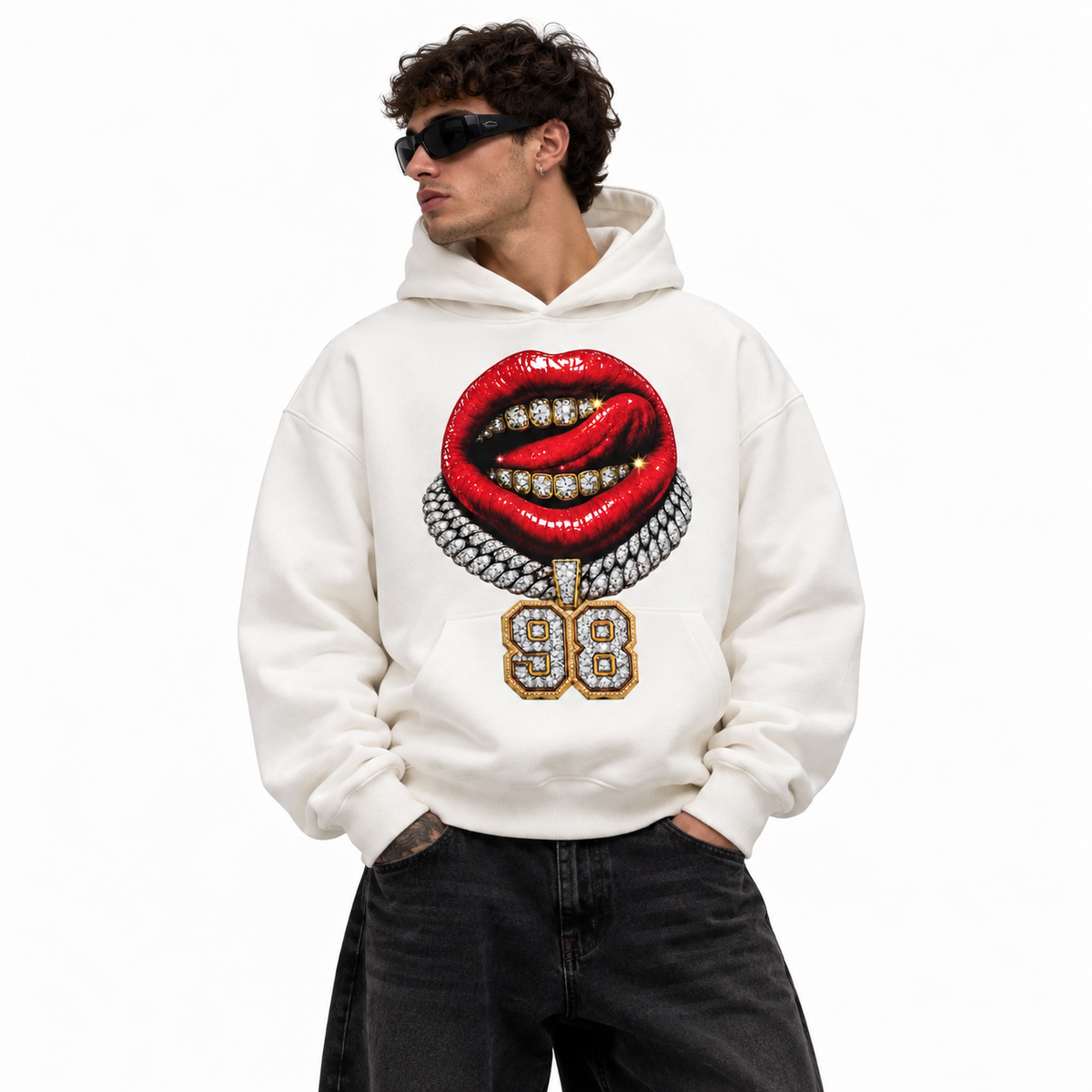 NO BRAND - FELPA LEO22 - BIANCO