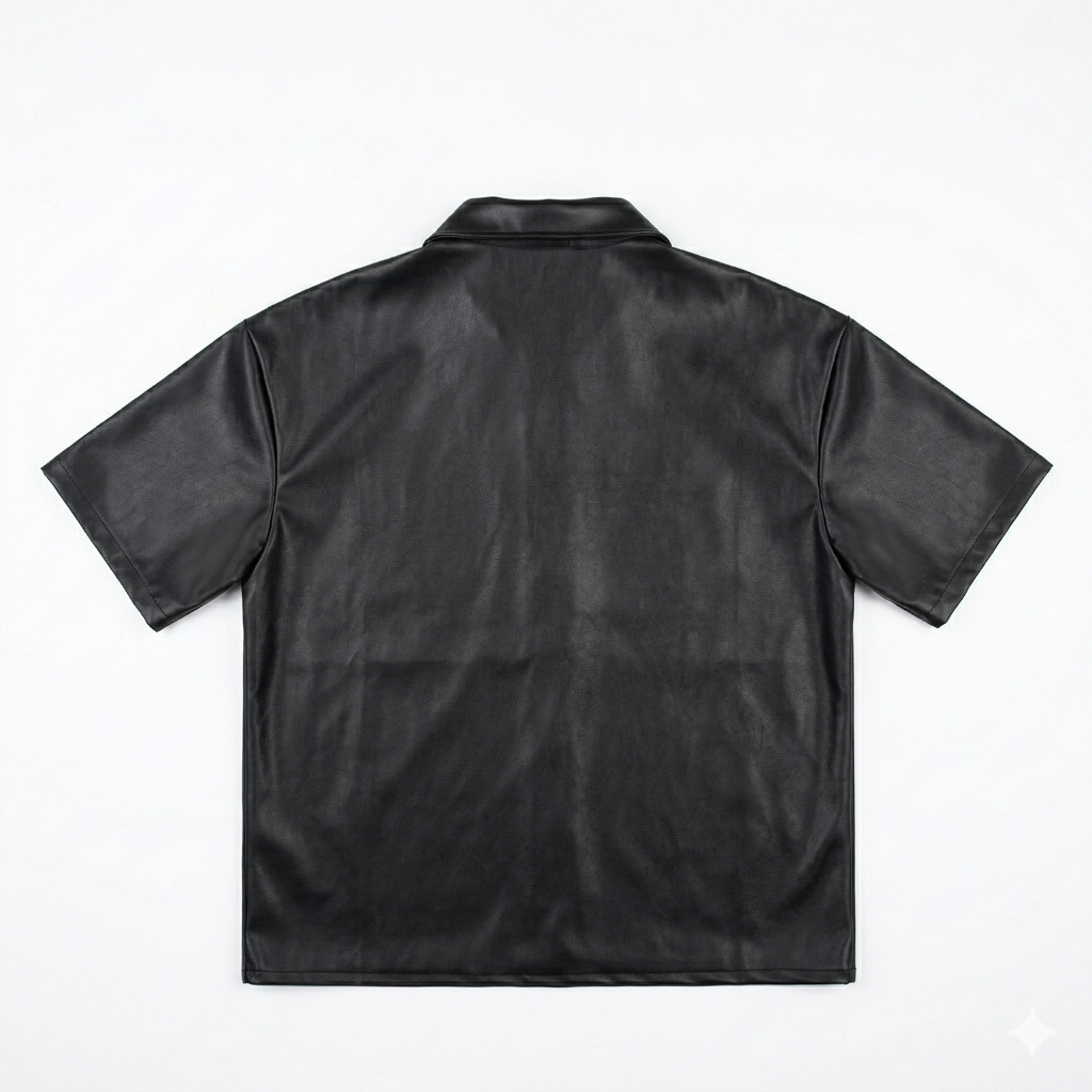 NO BRAND - CAMICIA PELLE - NERO