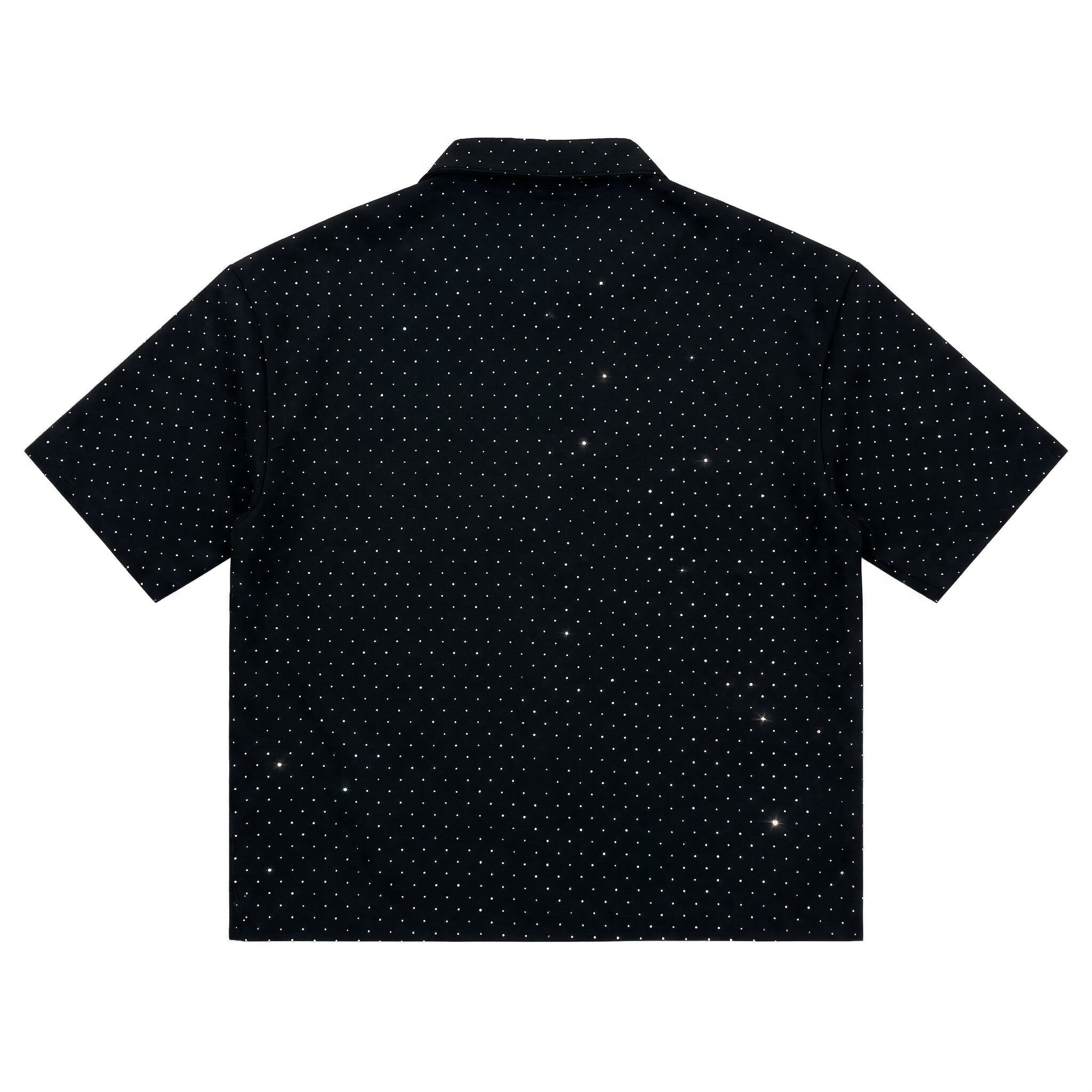 NO BRAND - CAMICIA ZIP CROP DIAMOND - NERO