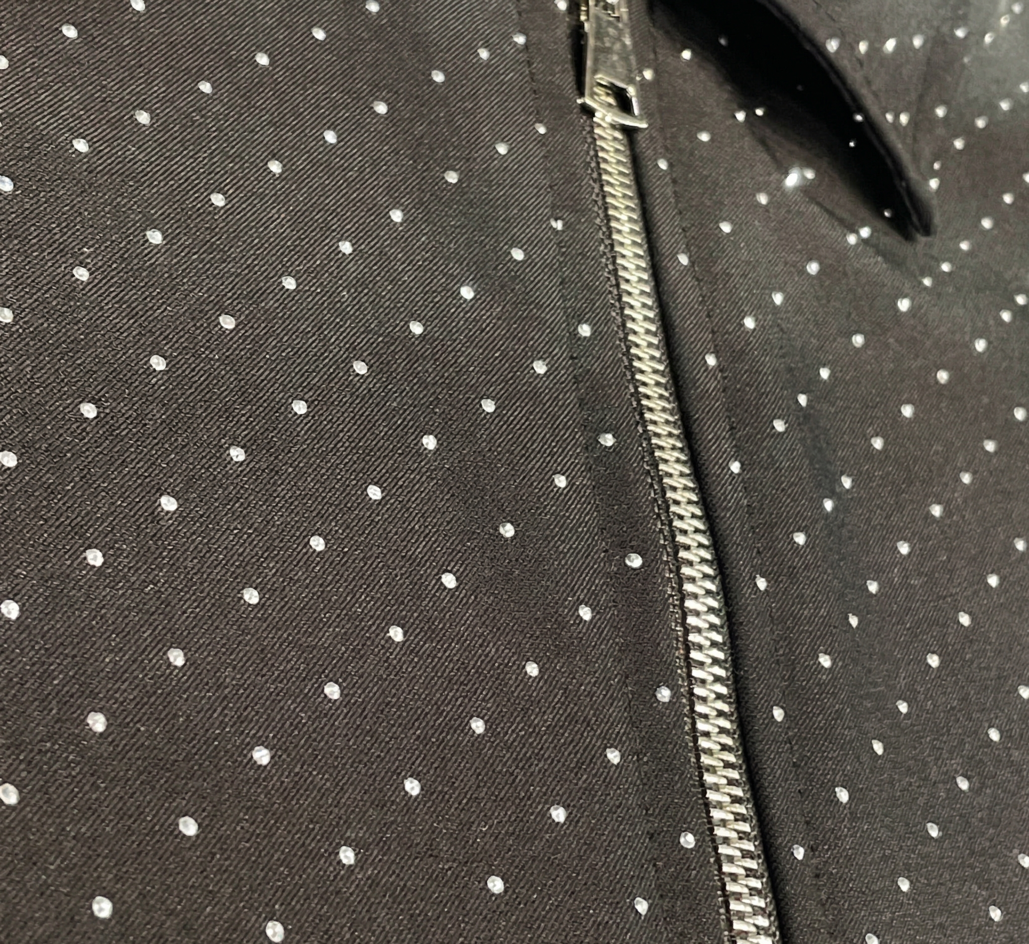 NO BRAND - CAMICIA ZIP CROP DIAMOND - NERO