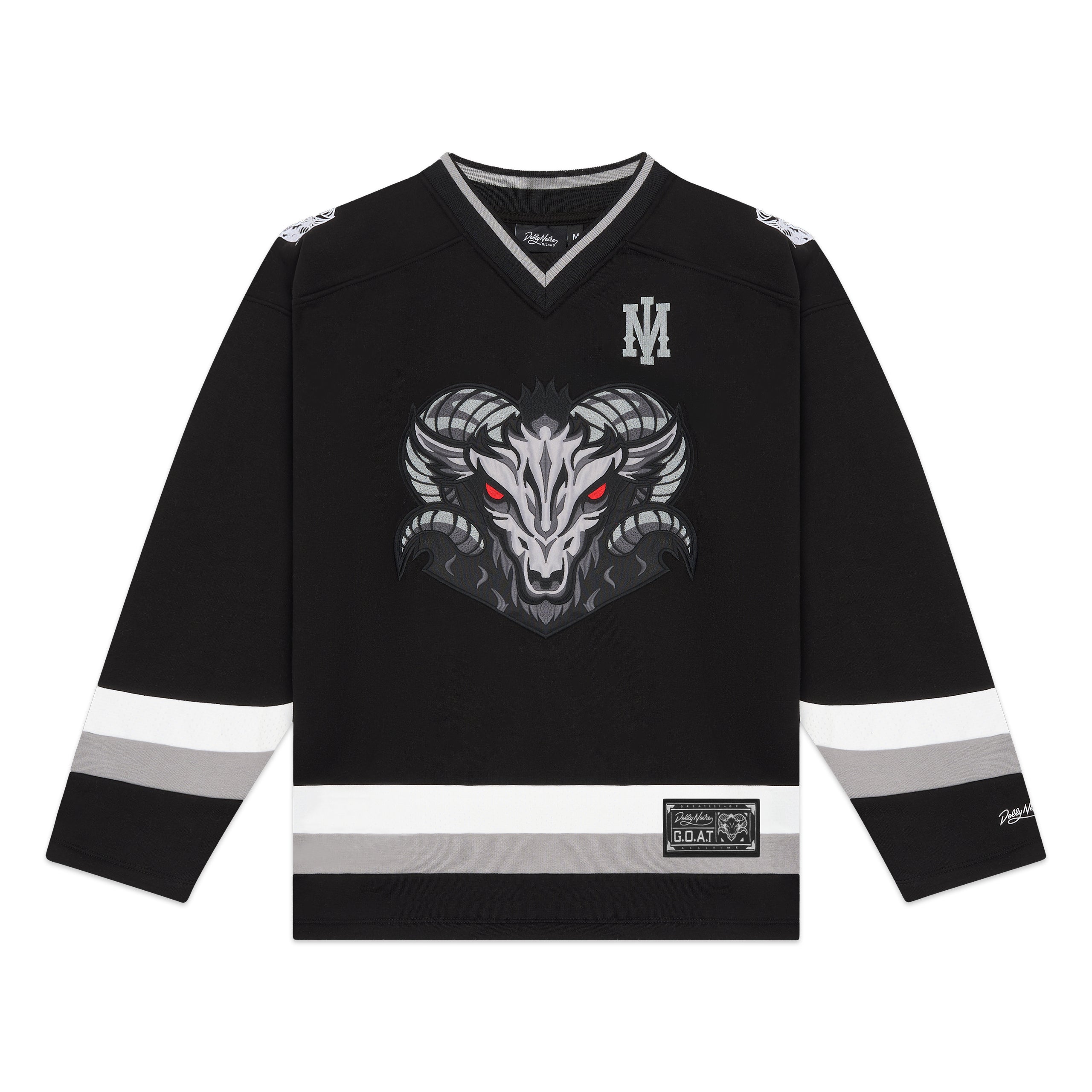 DOLLY NOIRE - GOAT HOCKEY CREWNECK - NERO