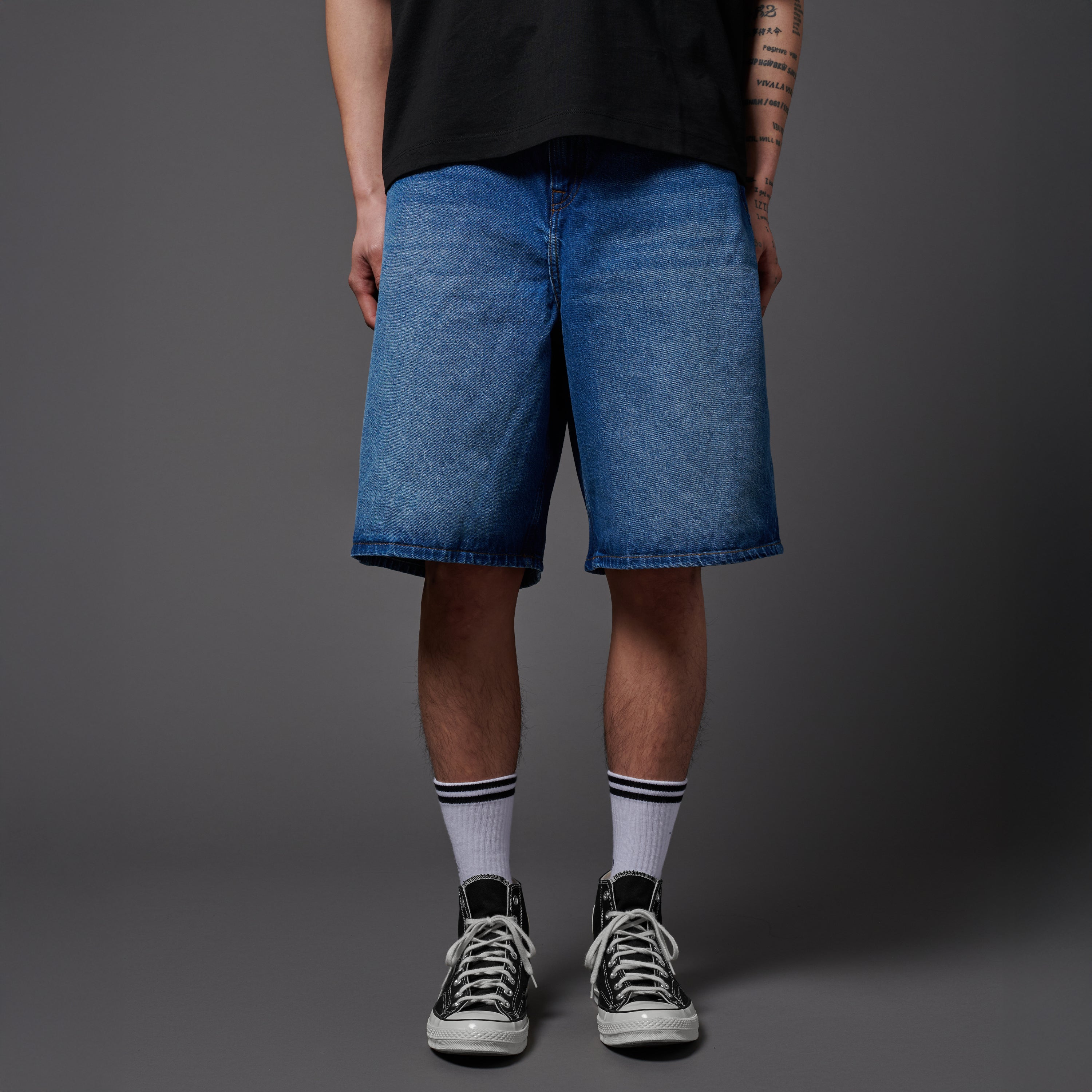 DOLLY NOIRE - BAGGY SHORTS - AZZURRO