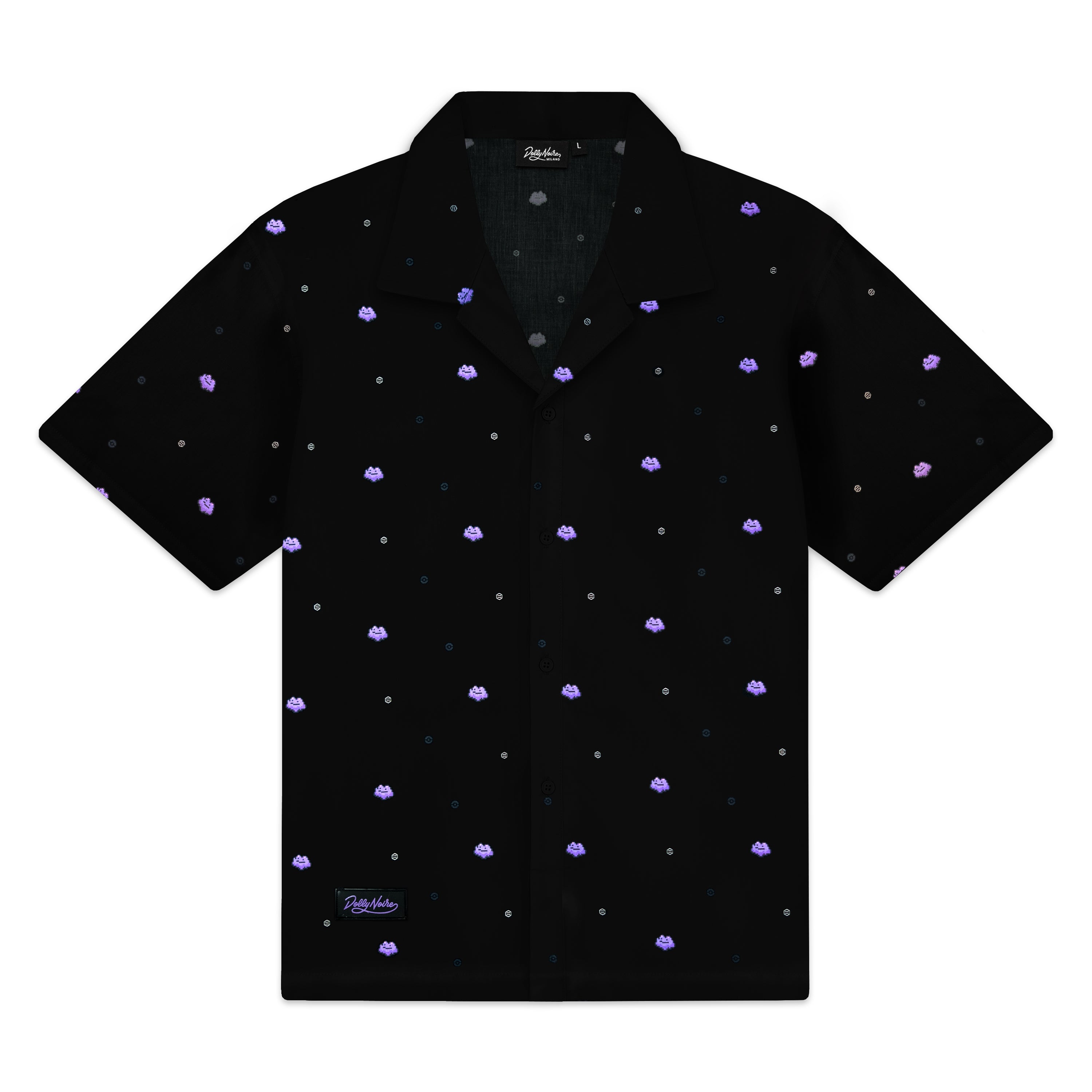 DOLLY NOIRE - CAMICIA DITTO PATTERN - BLACK