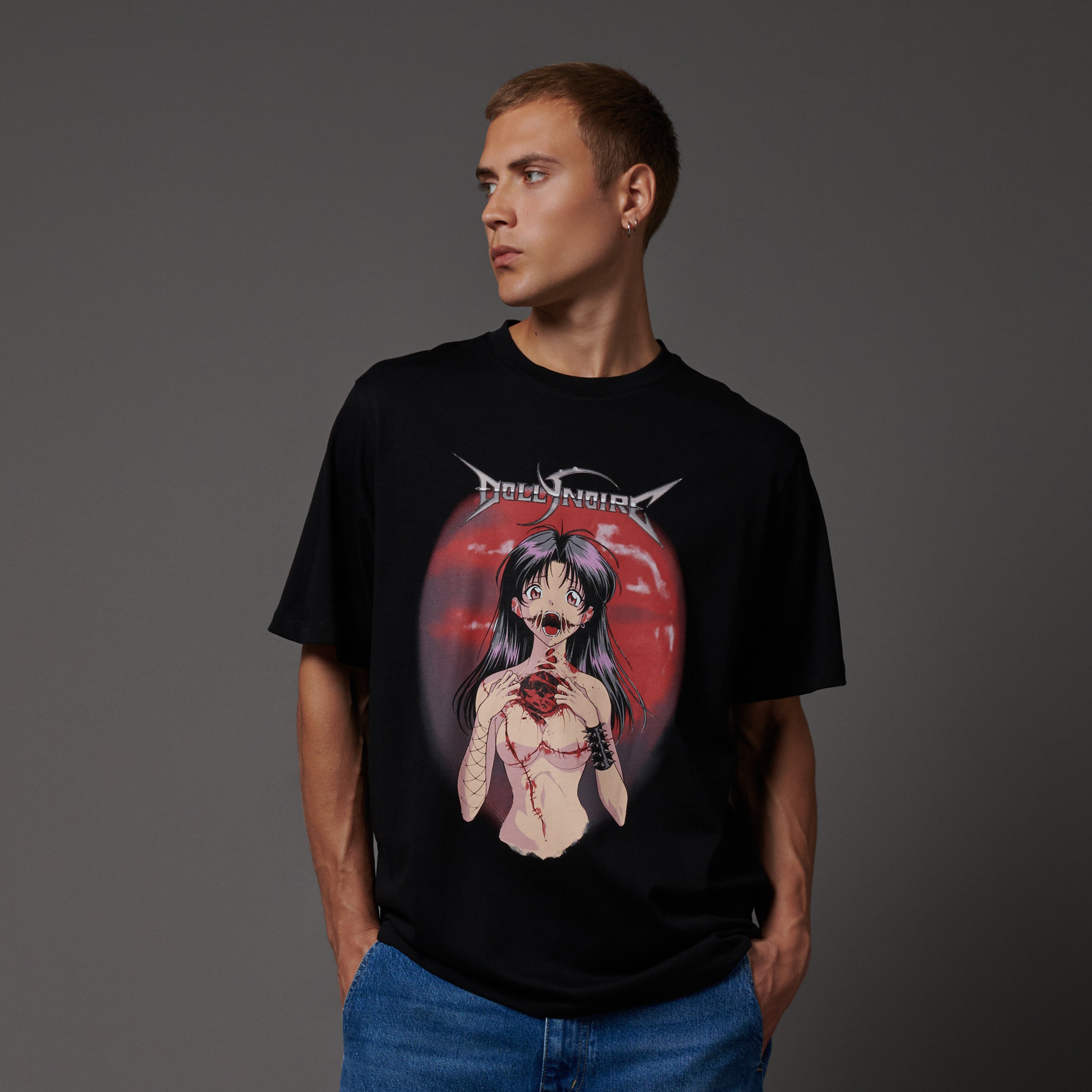 DOLLY NOIRE - T-SHIRT KUCHISAKE-ONNA JAP TOUR - NERO