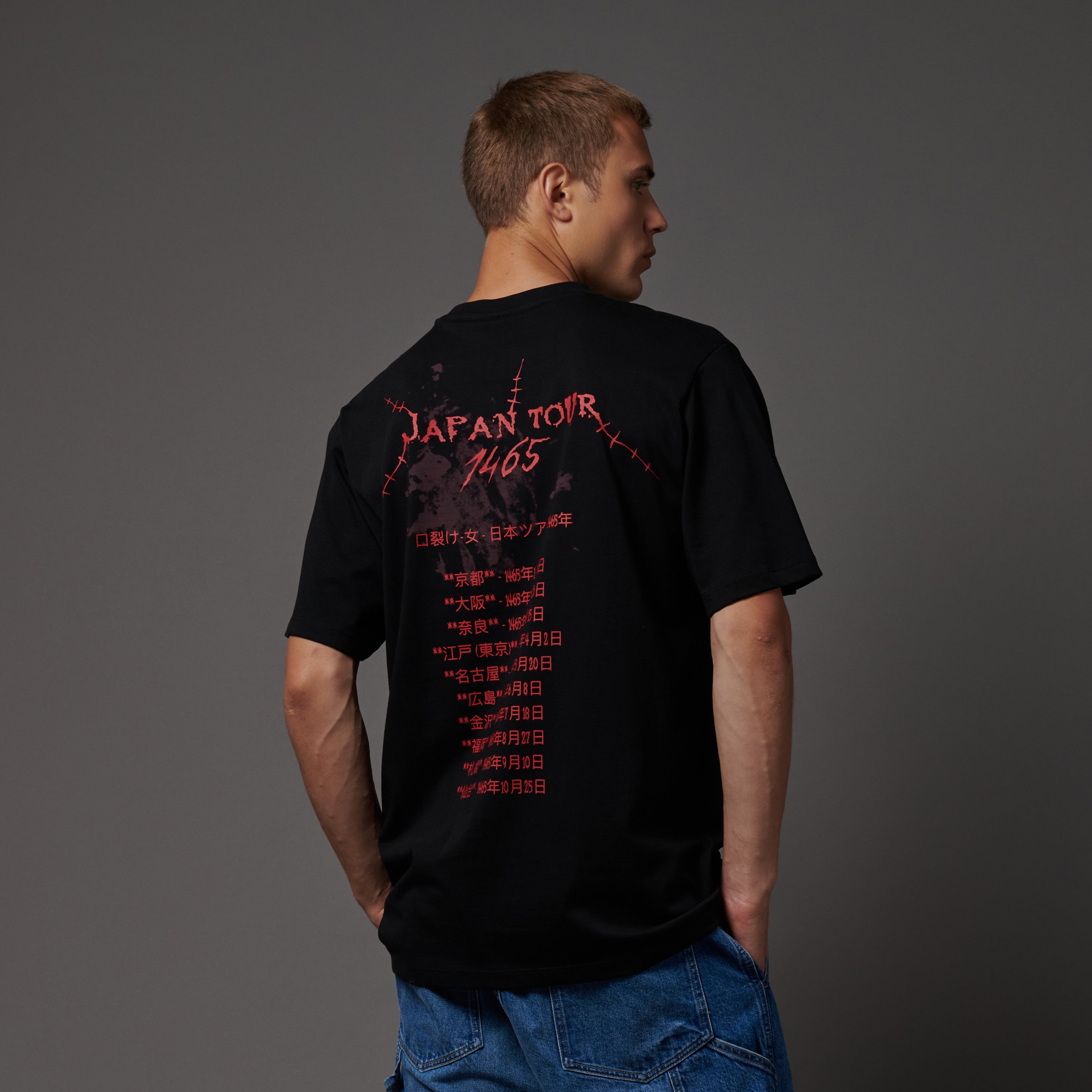 DOLLY NOIRE - T-SHIRT KUCHISAKE-ONNA JAP TOUR - NERO
