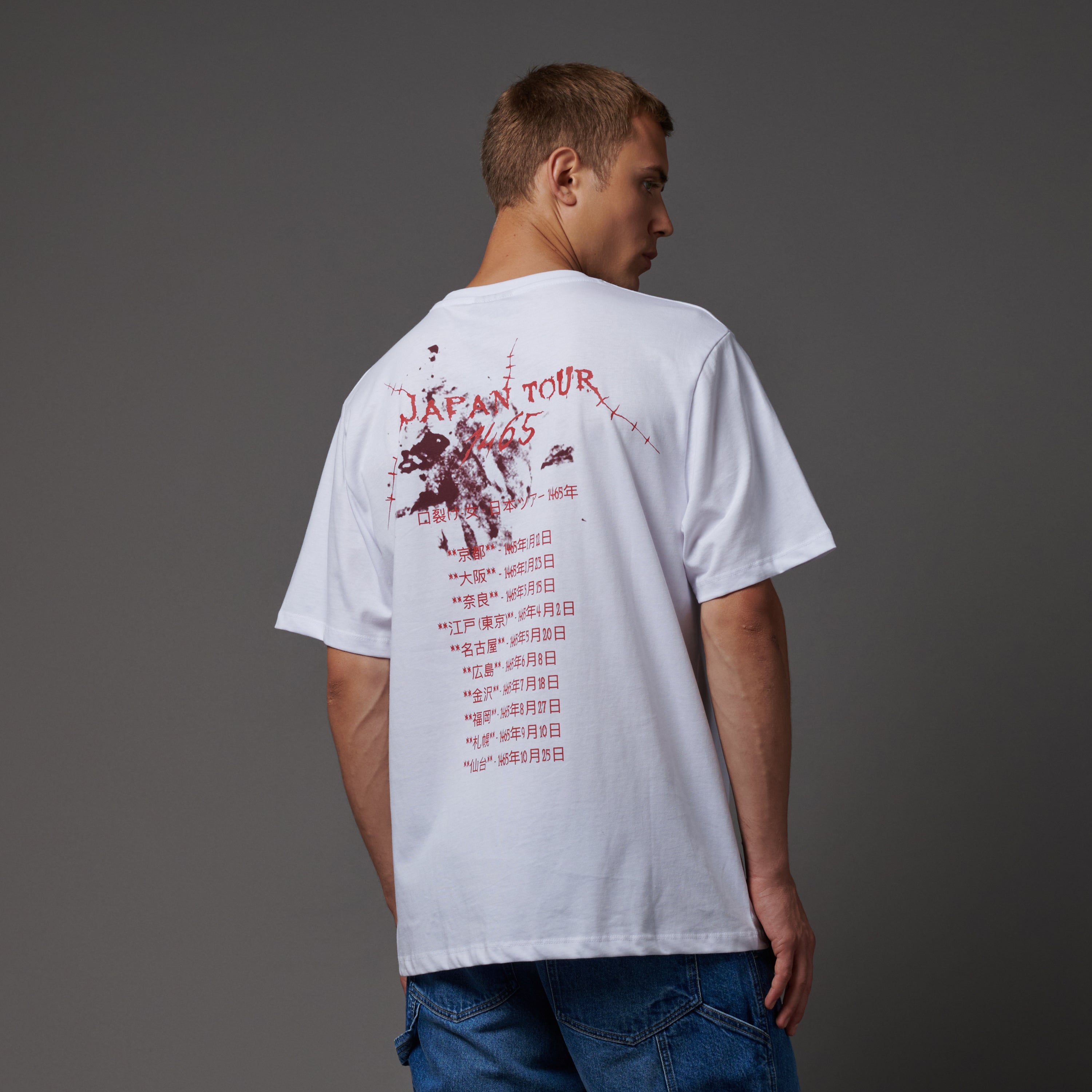 DOLLY NOIRE - T-SHIRT KUCHISAKE-ONNA JAP TOUR - BIANCO