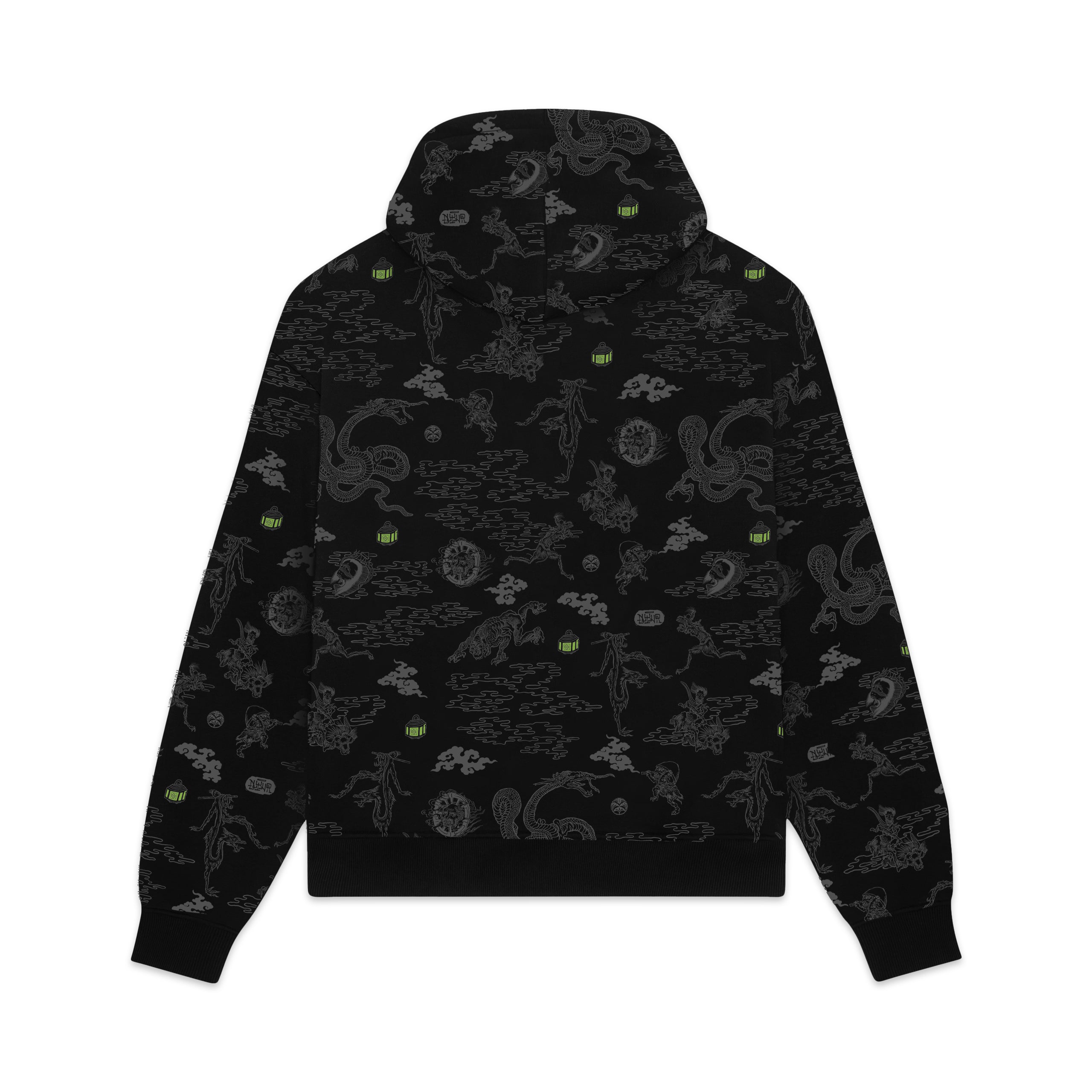 DOLLY NOIRE - HOODIE YOKAI PATTERN - NERO