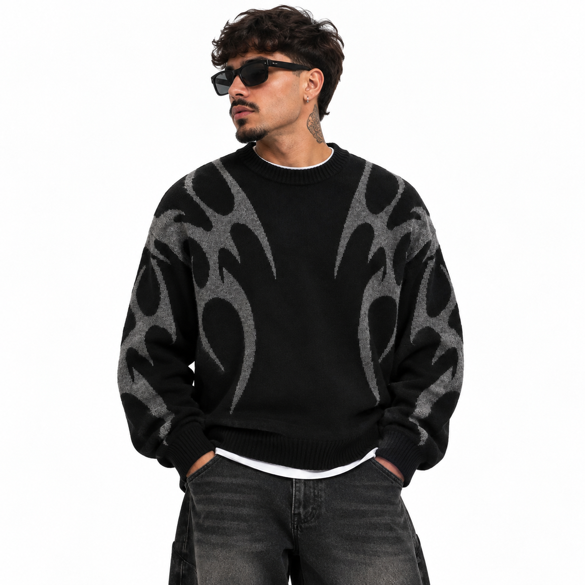 MAGLIONE 86438 - NERO ONLINE