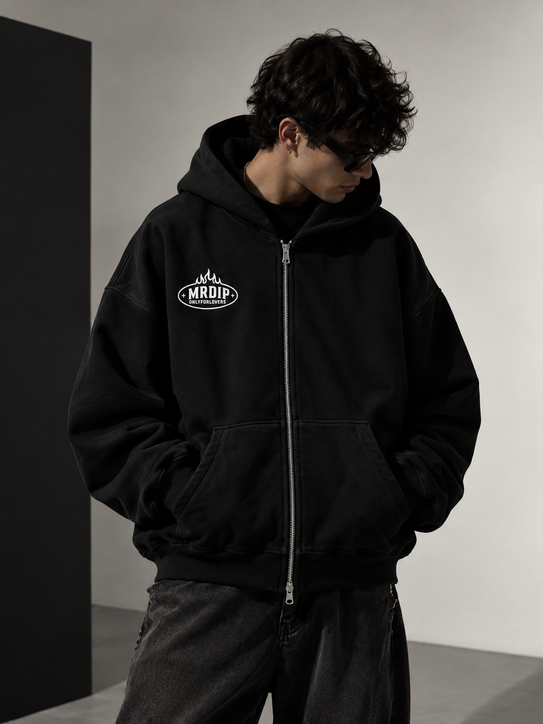 MRDIP - ZIP ONLY FOR LOVERS - NERO/BIANCO