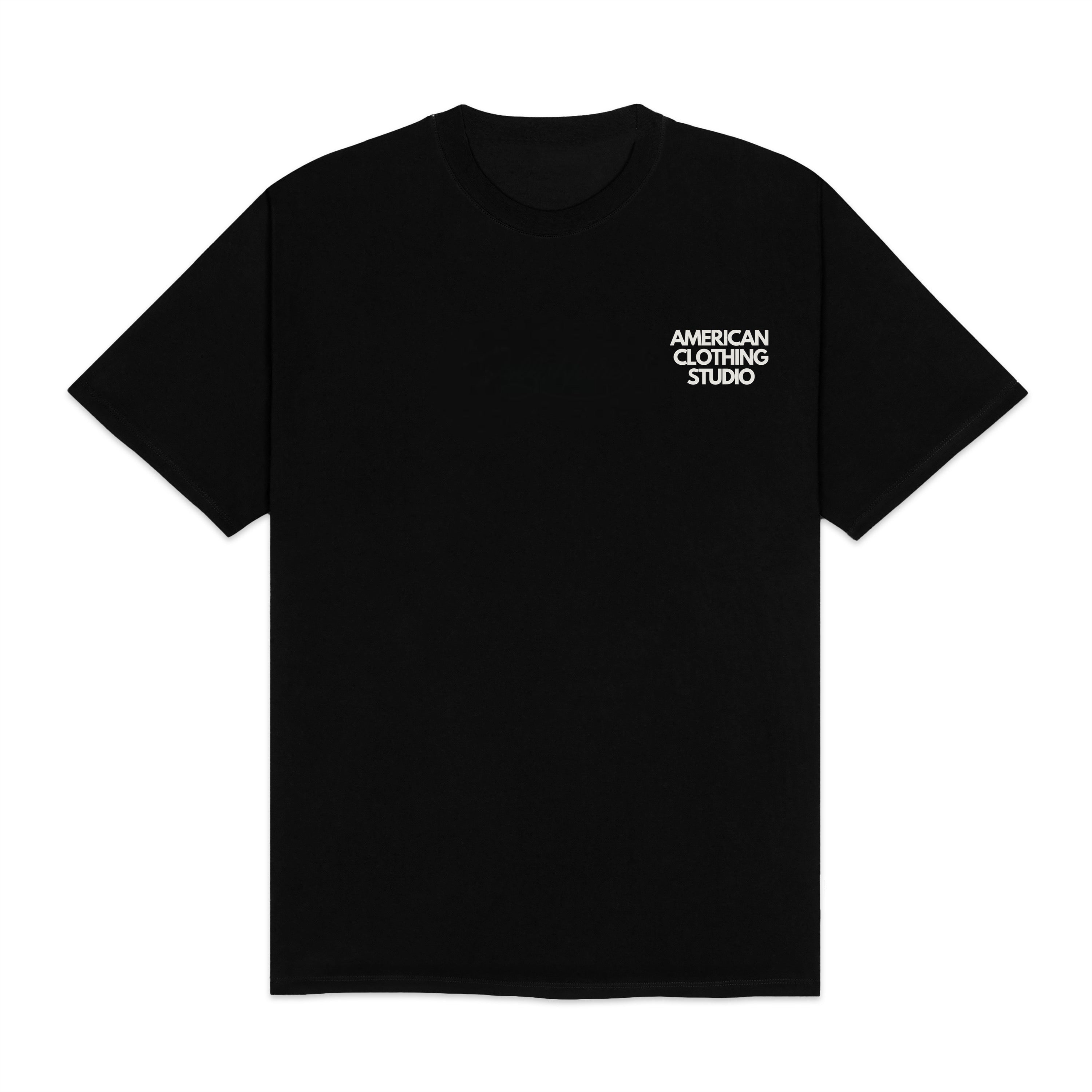 AMERICAN CLOTHING STUDIO - T-SHIRT DOUBLE LOGO - NERO