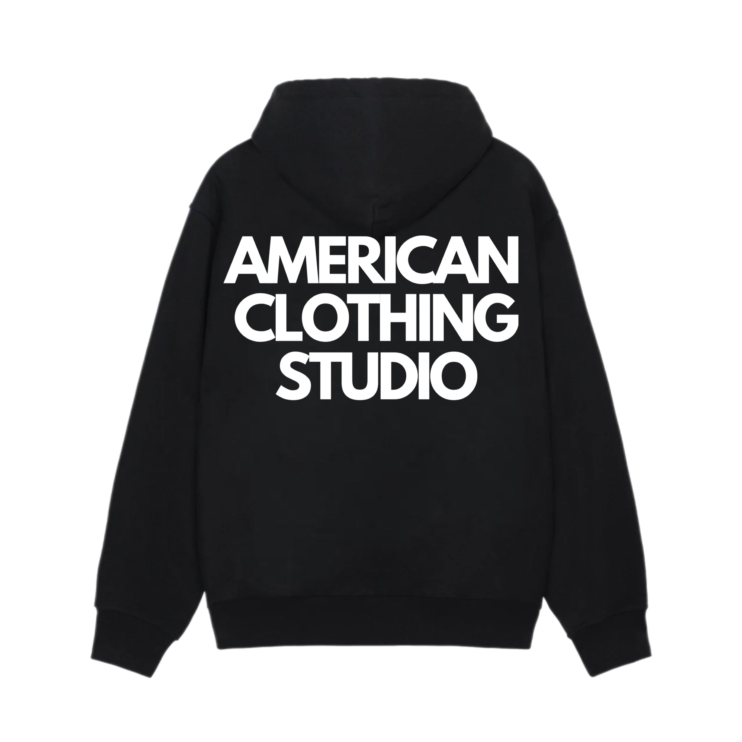 AMERICAN CLOTHING STUDIO FELPA ZIP DOUBLE LOGO NERO