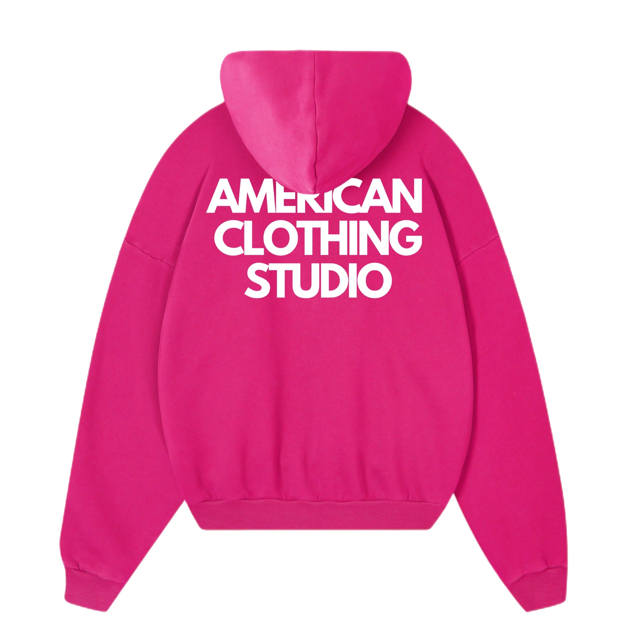 AMERICAN CLOTHING STUDIO - FELPA LOGO BOXYFIT - FUCSIA