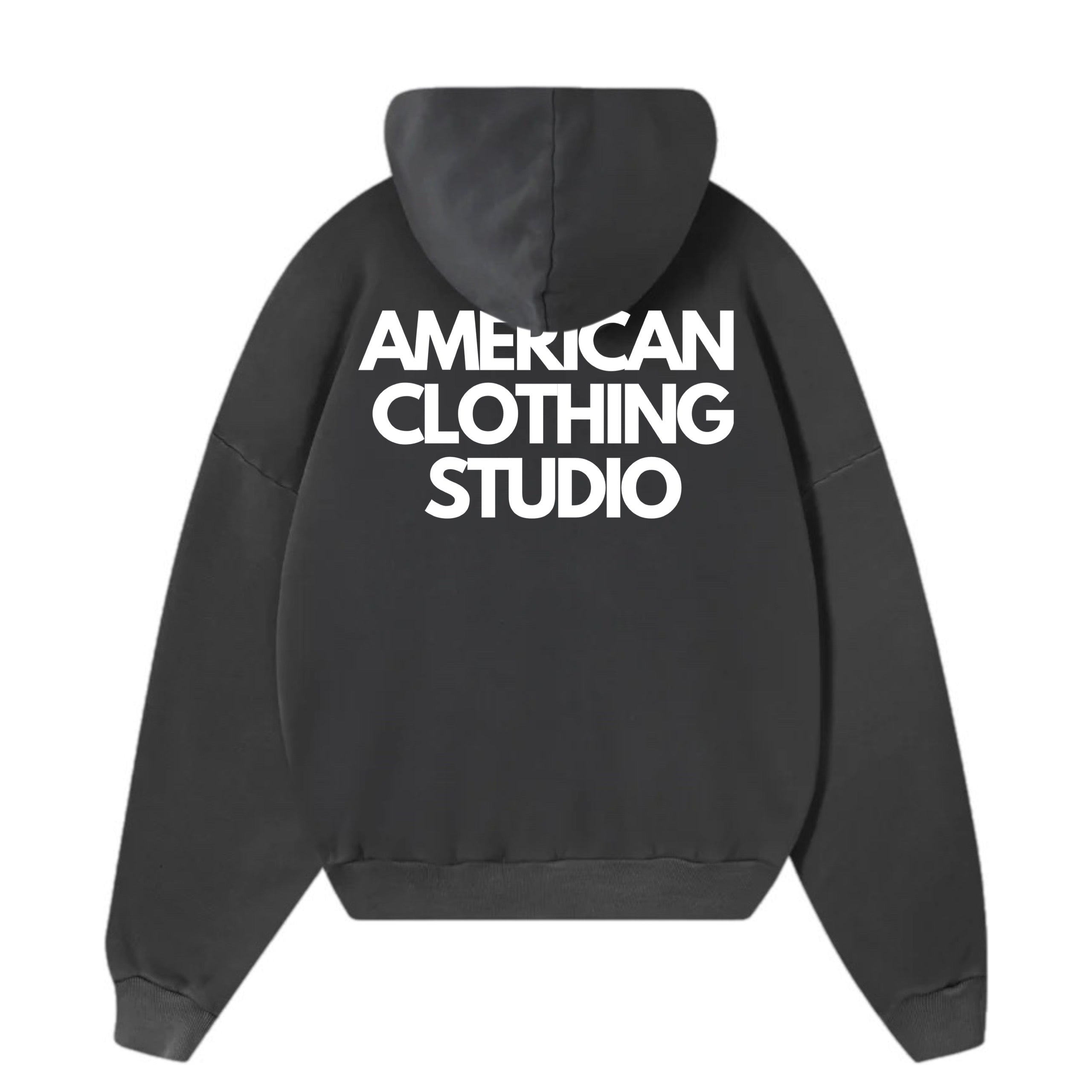 AMERICAN CLOTHING STUDIO - FELPA LOGO BOXYFIT - NERO