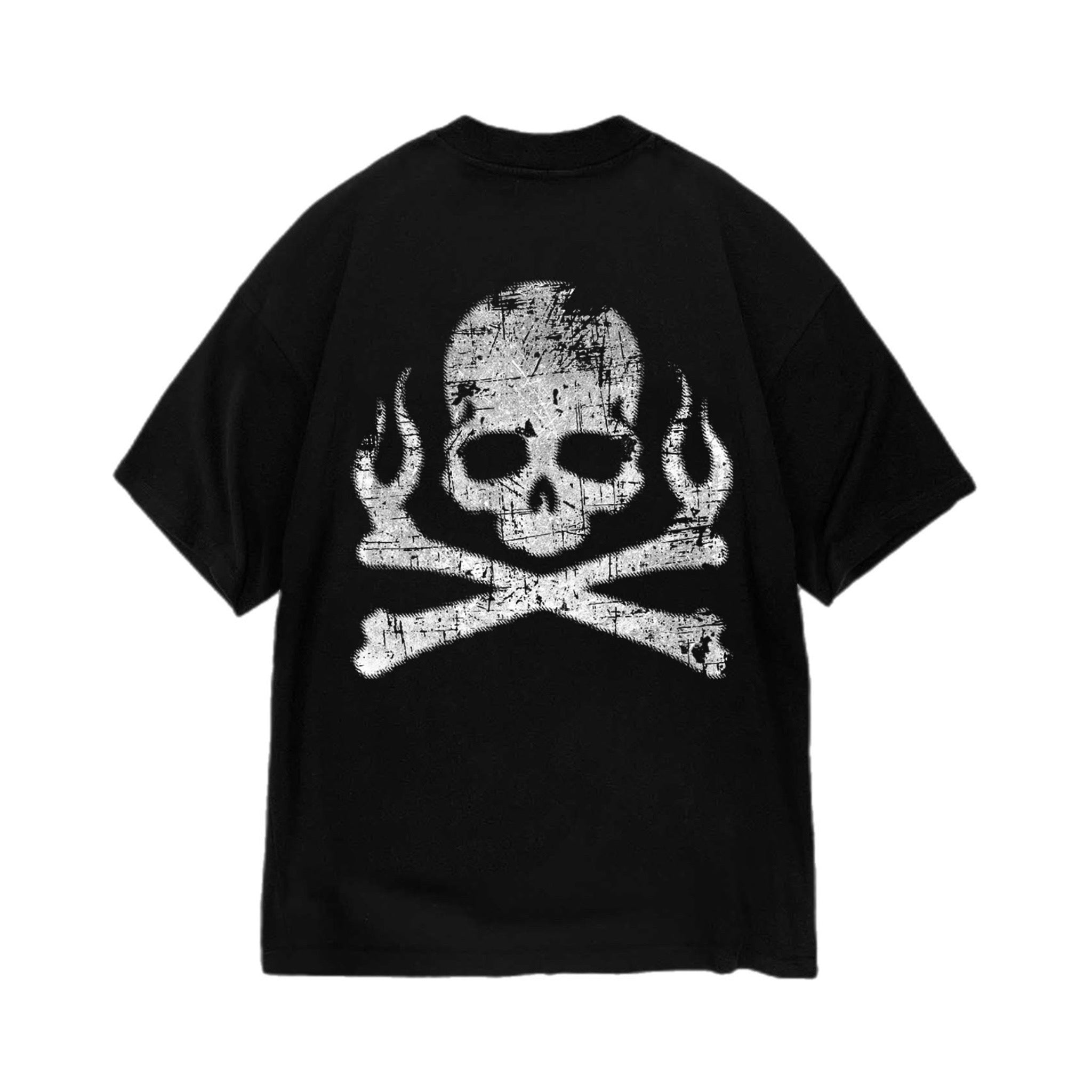 VISION - T-SHIRT RUINED SKULL - NERO