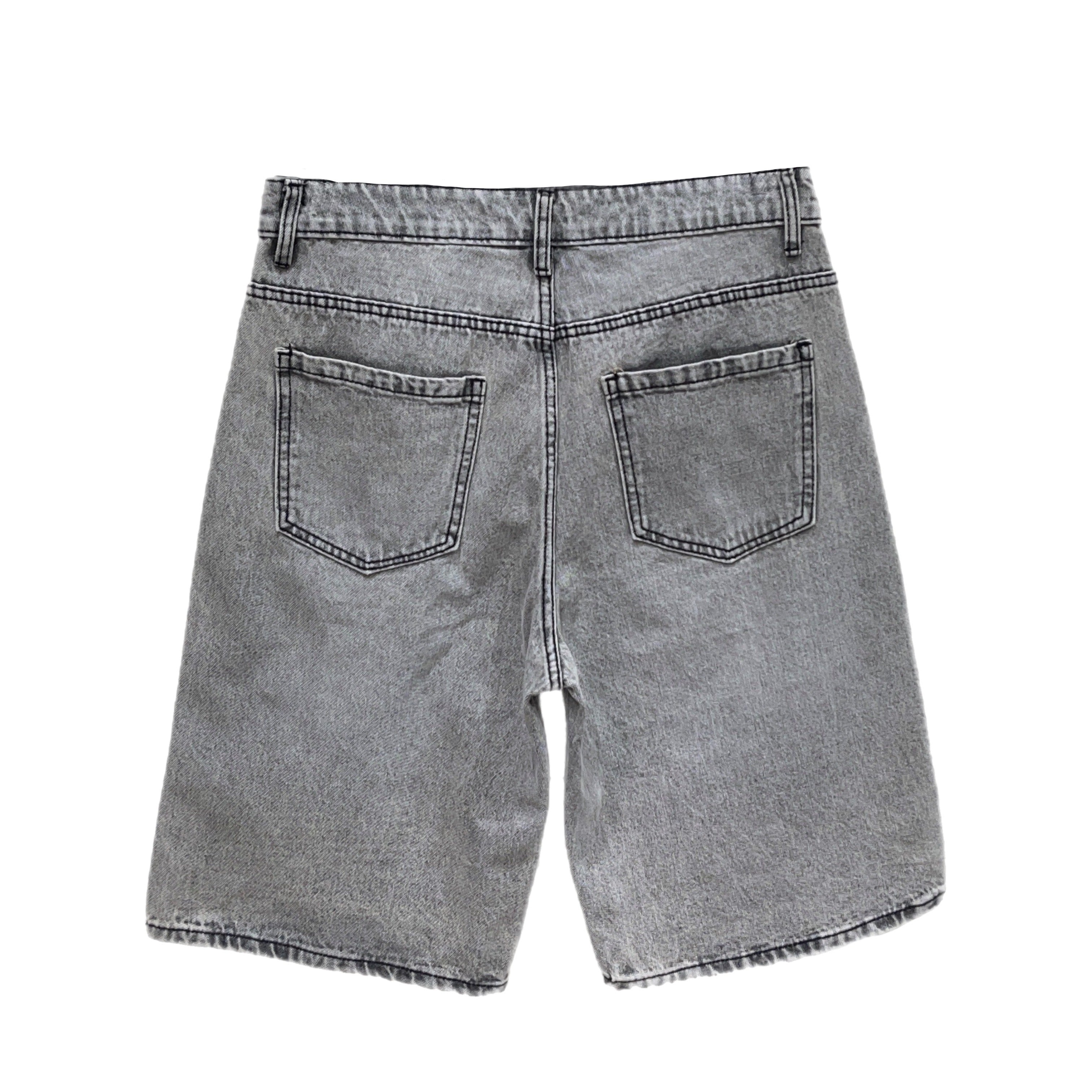 NO BRAND - JEANS SHORTS DIAMOND - GRIGIO SCURO