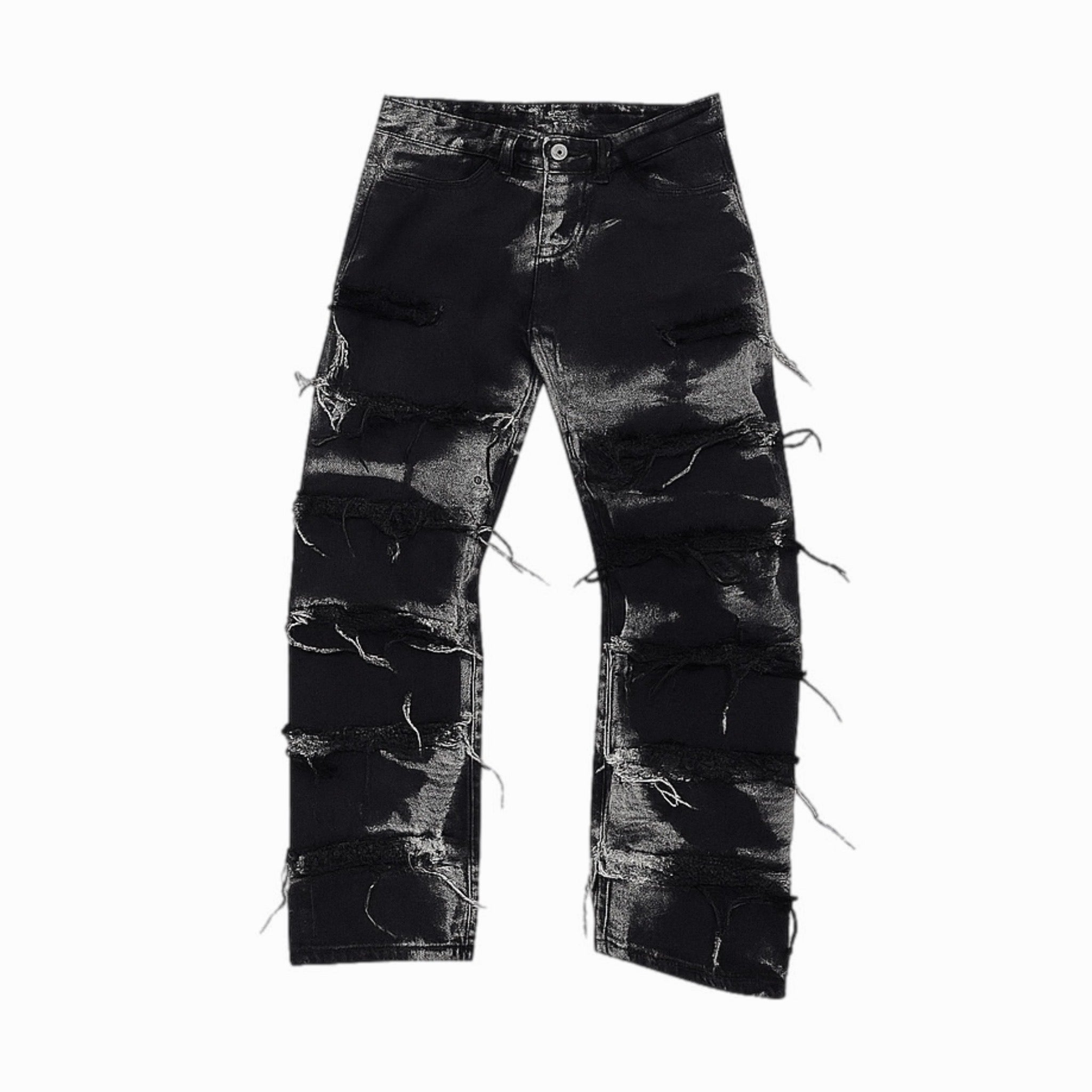 NO BRAND - JEANS TYEDYE - NERO