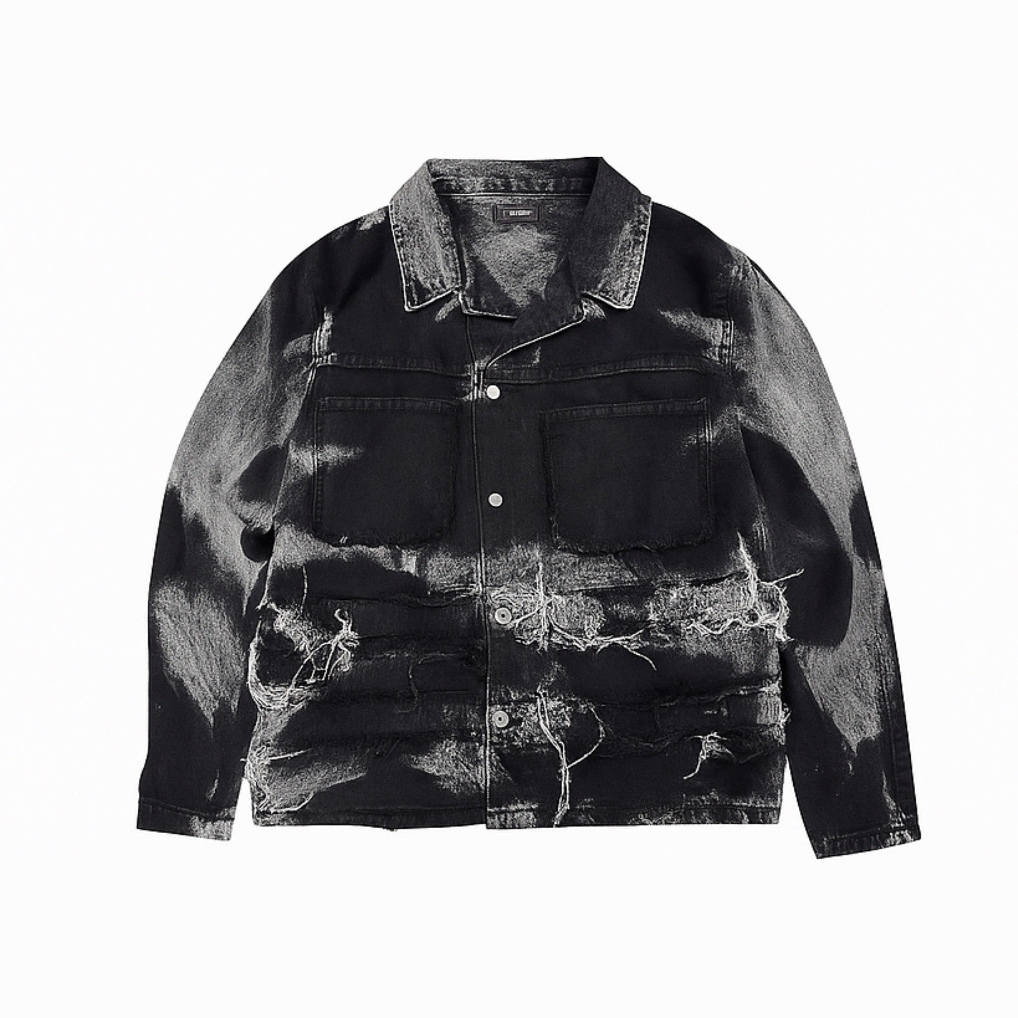 NO BRAND - CAMICIA LUNGA TYEDYE - NERO