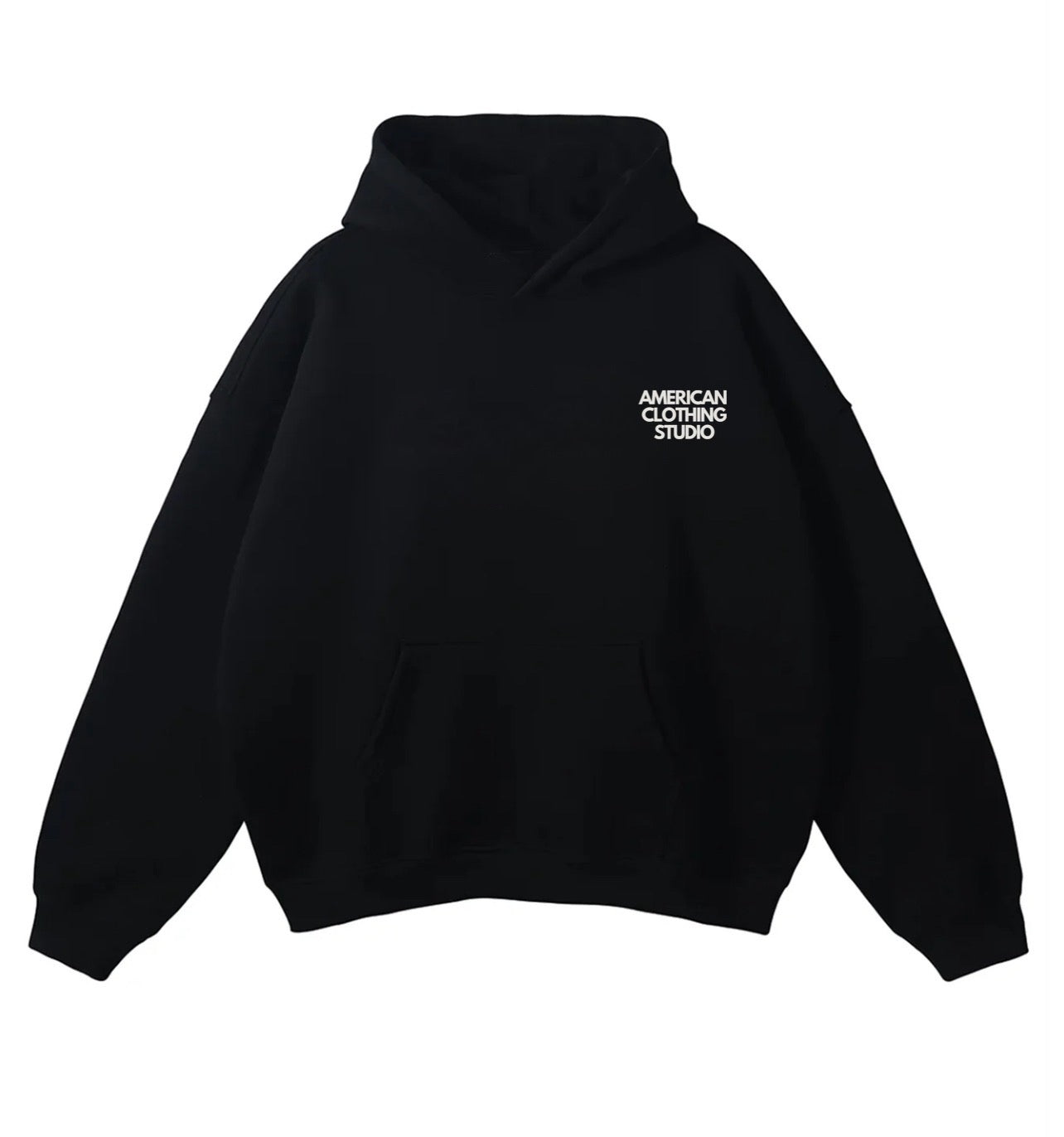 AMERICAN CLOTHING STUDIO - FELPA LOGO BOXYFIT - NERO