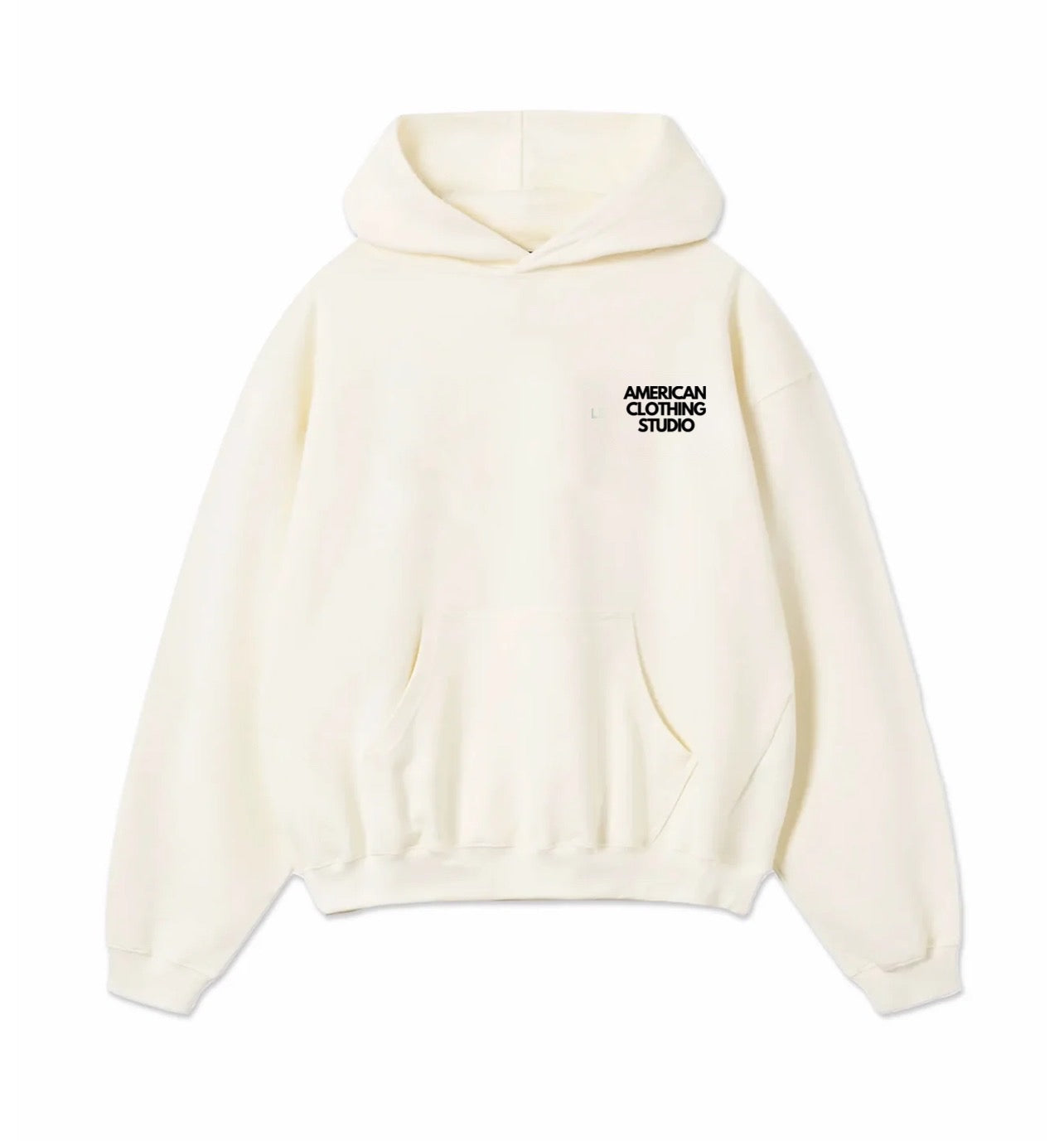 AMERICAN CLOTHING STUDIO - FELPA LOGO BOXYFIT - PANNA