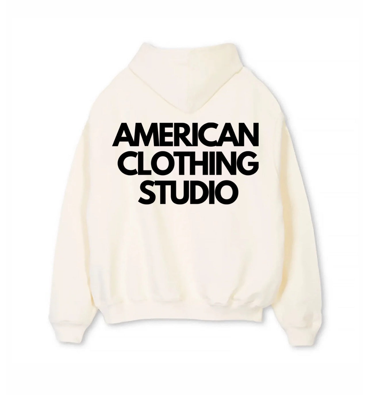 AMERICAN CLOTHING STUDIO - FELPA LOGO BOXYFIT - PANNA