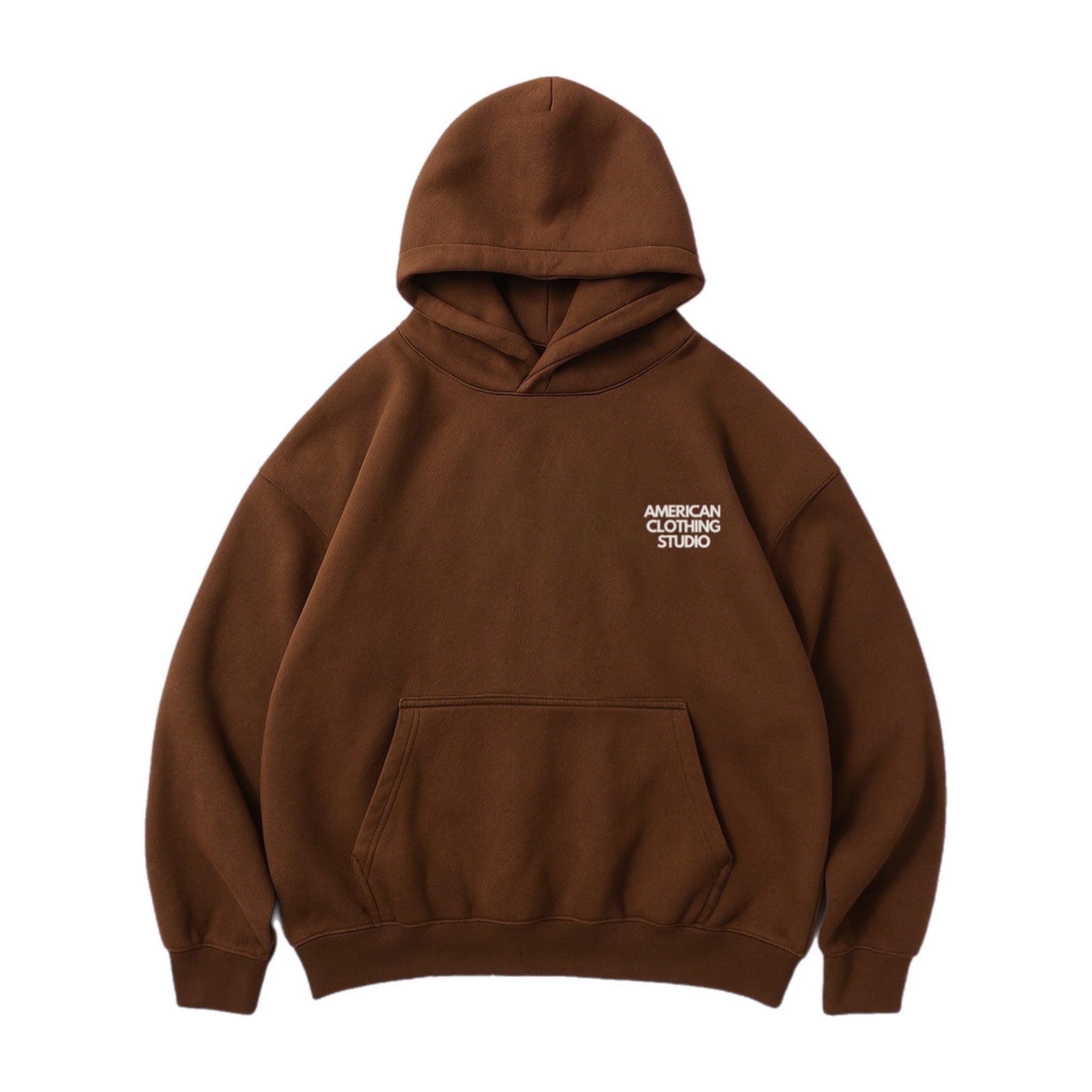 AMERICAN CLOTHING STUDIO - FELPA LOGO BOXYFIT - CIOCCOLATO