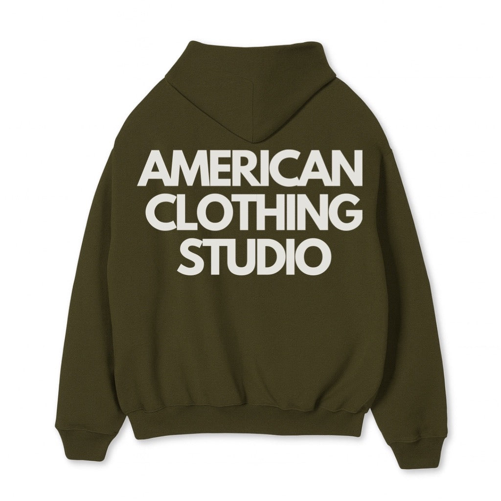 AMERICAN CLOTHING STUDIO - FELPA LOGO BOXYFIT - VERDE