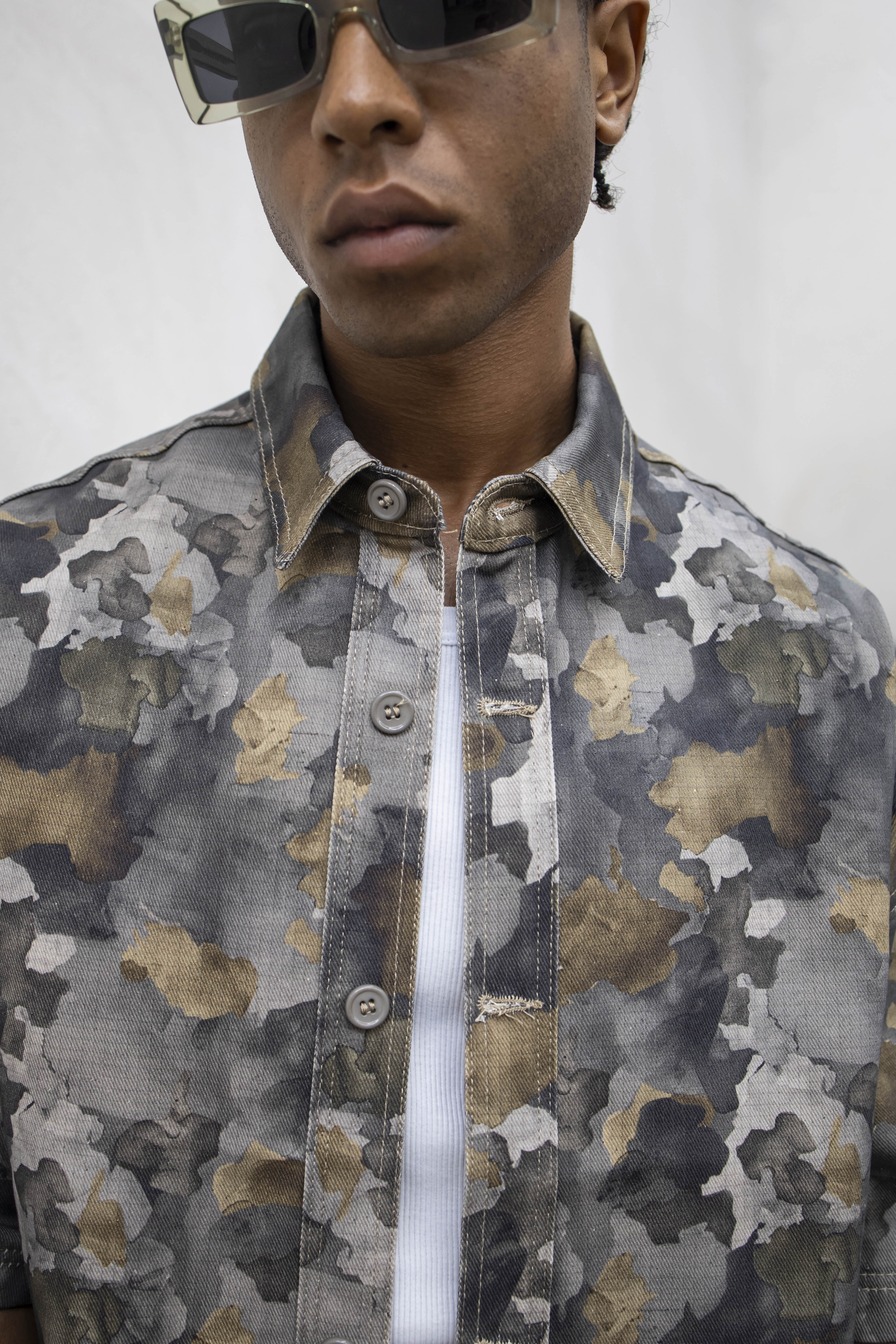 PRESENT - CAMICIA MIMETICA - GRIGIO
