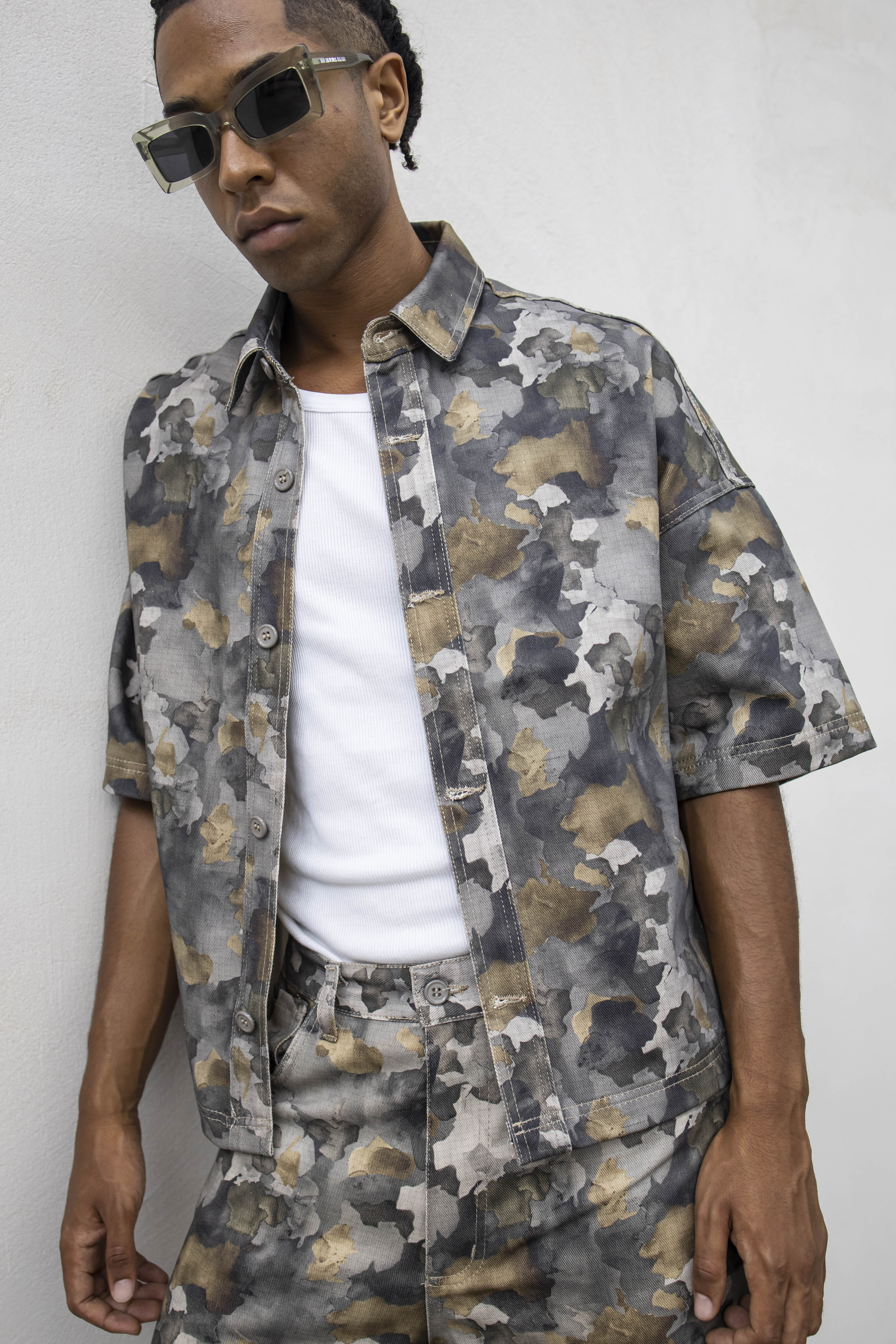 PRESENT - CAMICIA MIMETICA - GRIGIO
